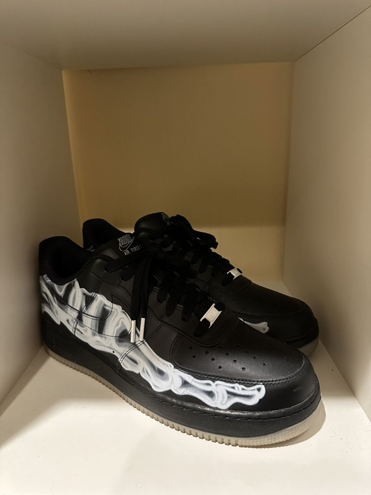 Nike Size 13 - Nike Air Force 1'07 QS Black Skeleton Size US 13 / EU 46 - 1 Thumbnail