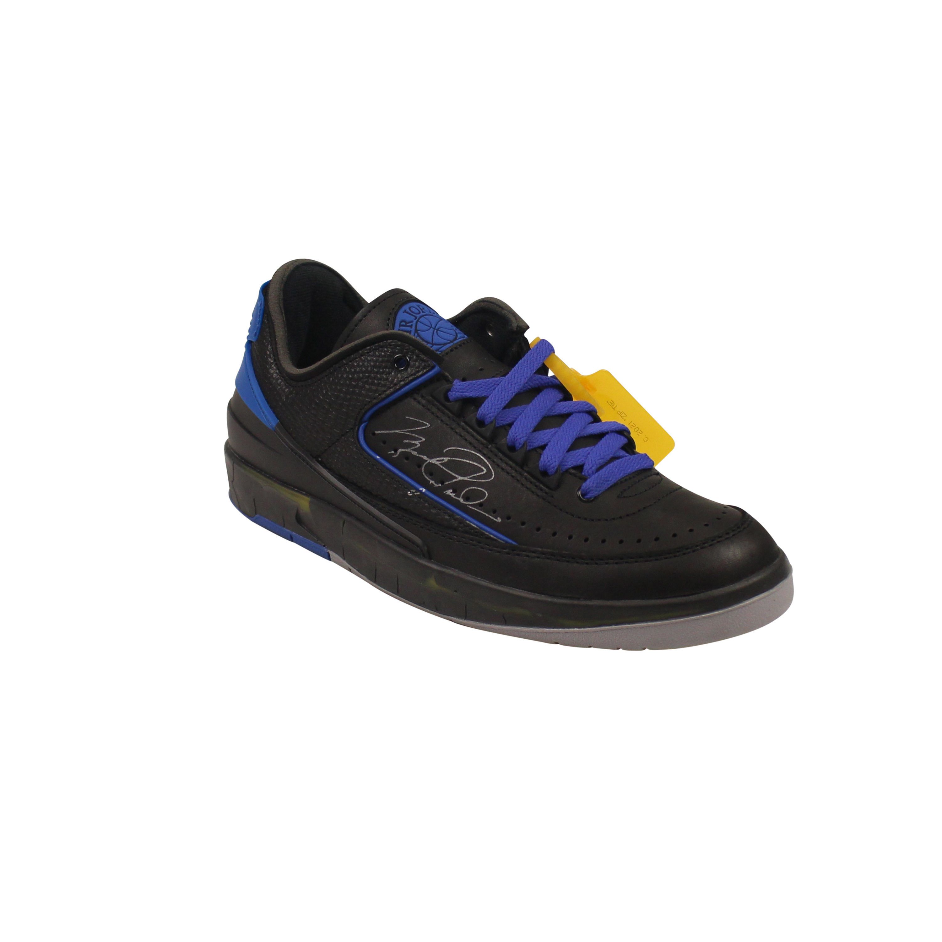 image of Off White Blue Grey Jordan 2 Low Sneakers Size 7, Men's