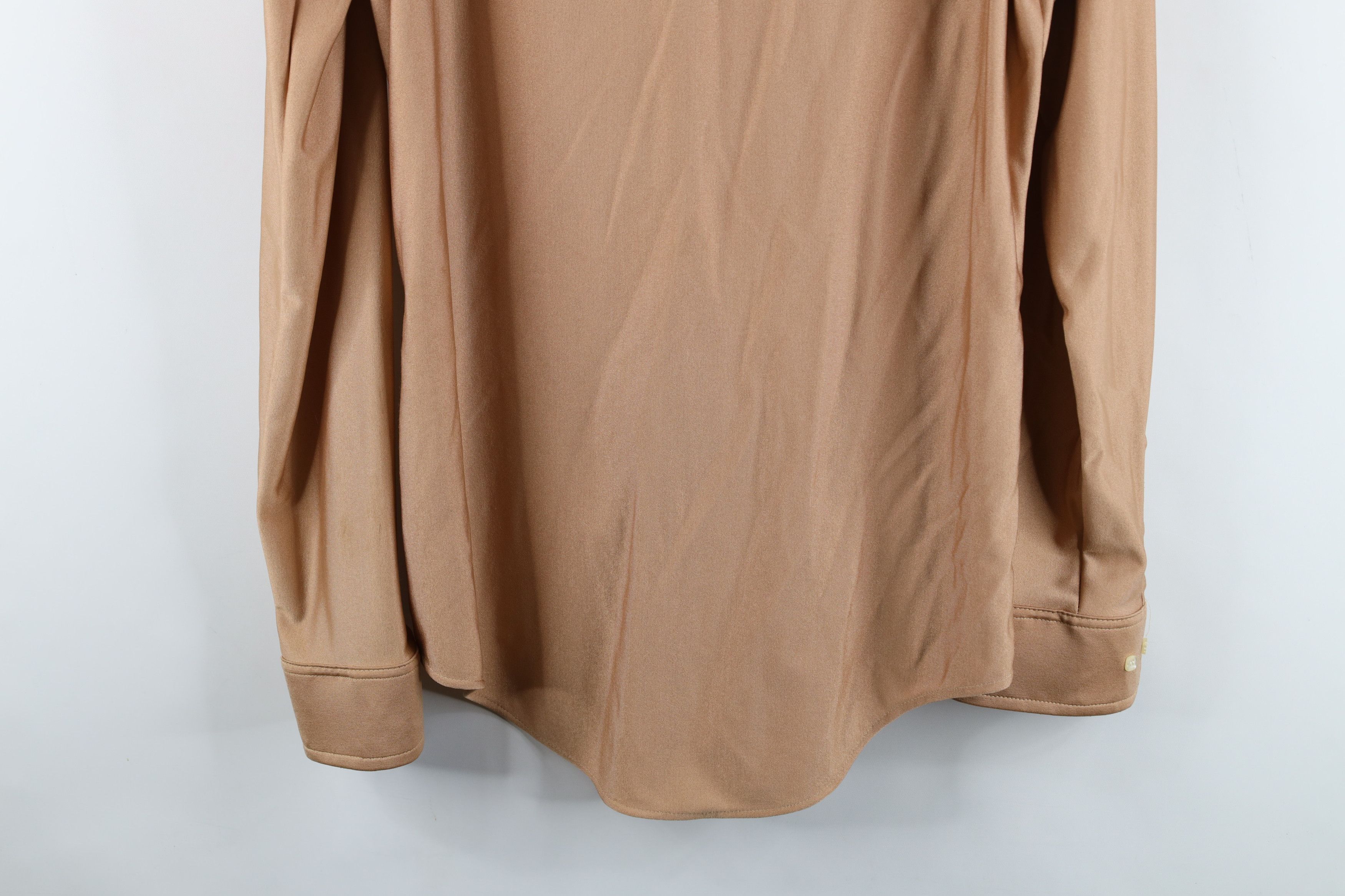 Vintage Vintage 70s Streetwear Knit Collared Button Shirt Brown USA Size US M / EU 48-50 / 2 - 14 Thumbnail