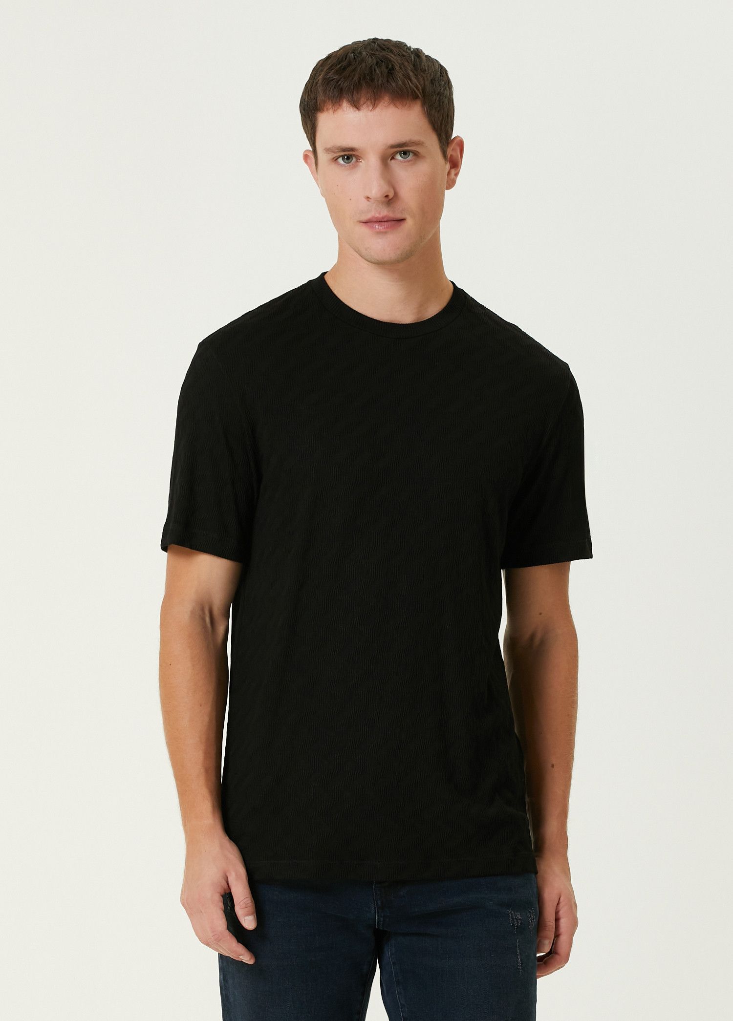 Giorgio Armani GIORGIO ARMANI mainline black zigzag pattern t-shirt Size US M / EU 48-50 / 2 - 1 Thumbnail