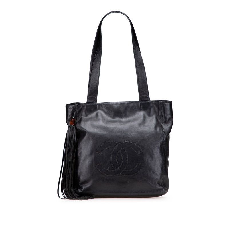 Chanel Chanel Chanel Fringe Coco Mark Lambskin Tote Bag Leather Tote Bag Size ONE SIZE - 1 Thumbnail