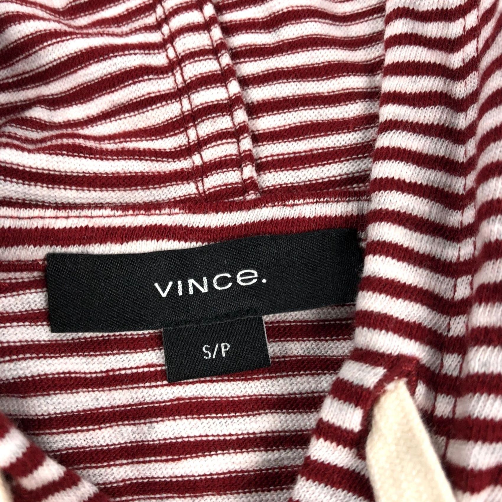 Vince Vince Hoodie Mens S Red Striped Slub Pullover Size US S / EU 44-46 / 1 - 3 Thumbnail