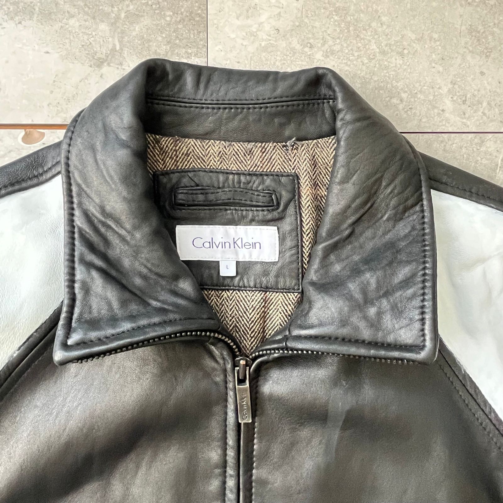 Calvin Klein Calvin Klein Black Leather Moto Jacket – Size L Size US L / EU 52-54 / 3 - 5 Thumbnail