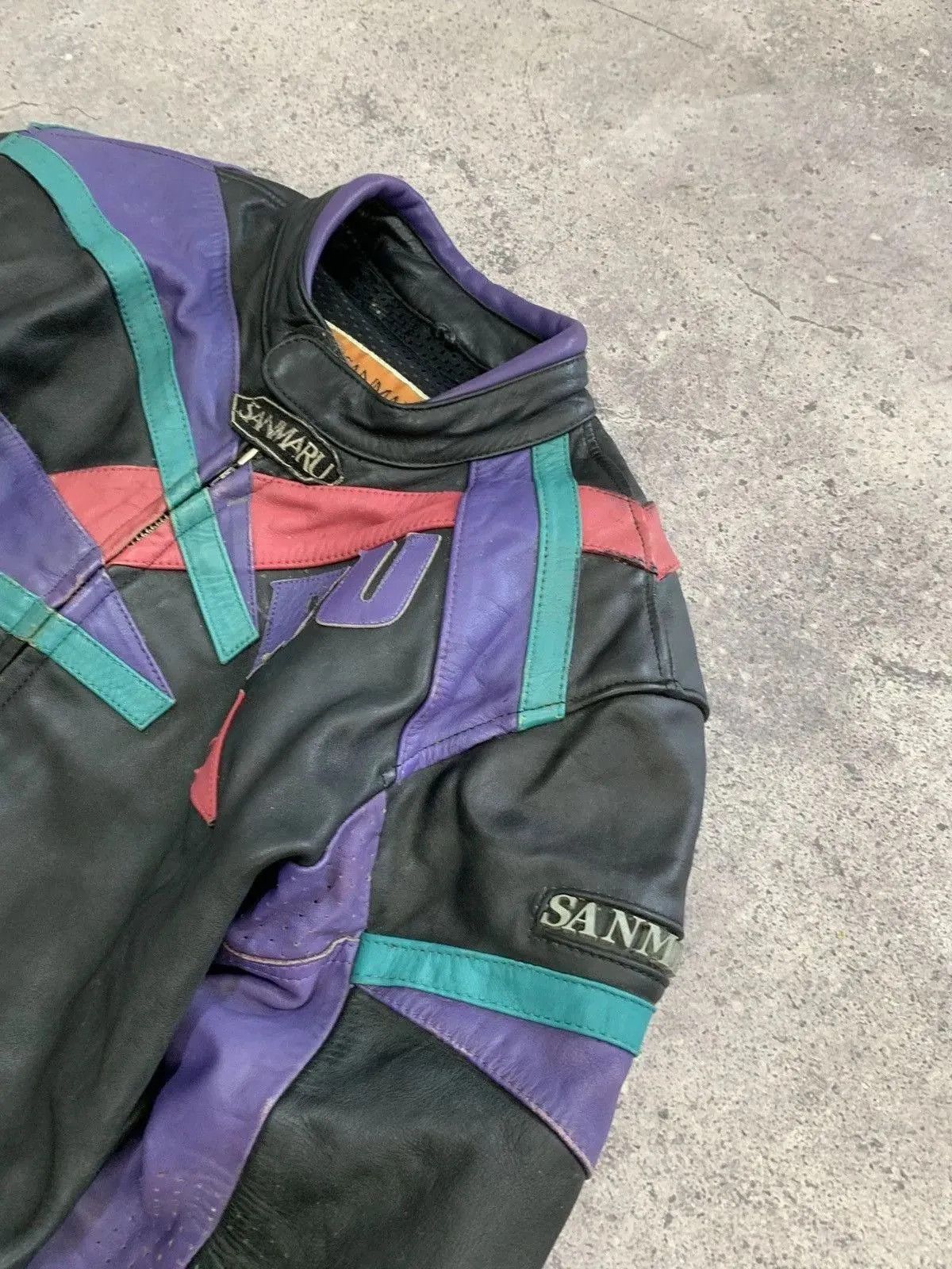 Genuine Leather VINTAGE Racing Leather Jacket Vintage MOTO Biker Size US L / EU 52-54 / 3 - 8 Thumbnail