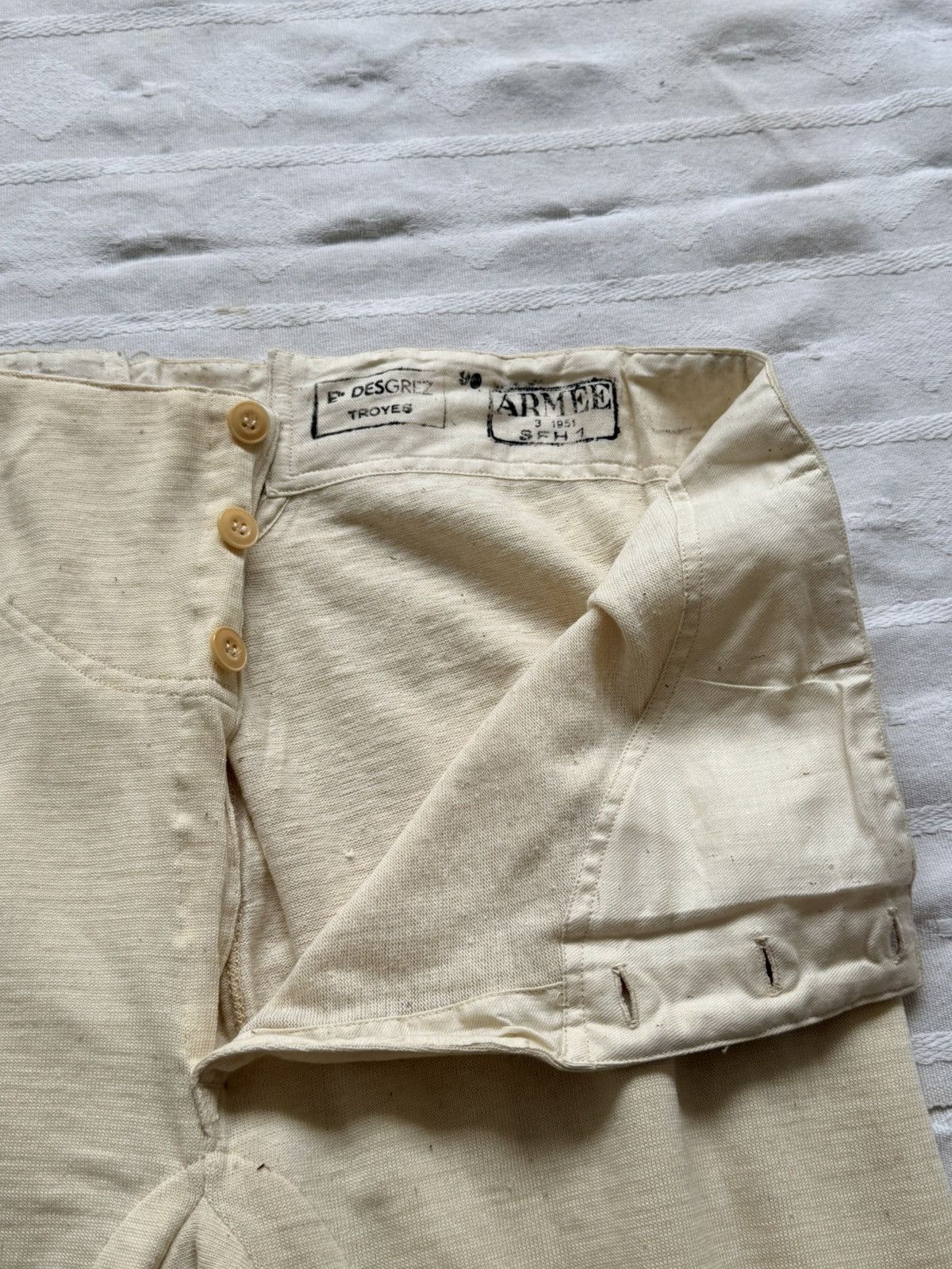 Vintage Vintage 1951 Dated French Military Underwear Thermal Pants Size US 32 / EU 48 - 3 Thumbnail