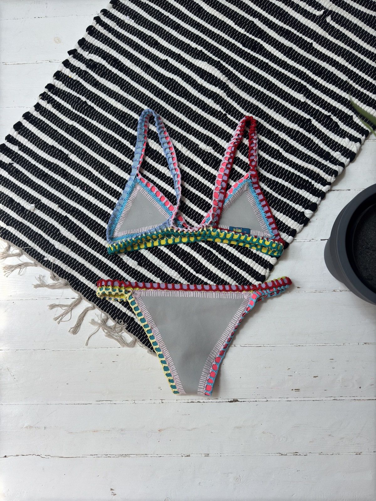 Vintage KIINI KNITTED 2000s BIKINI SET SWIMSUIT Size ONE SIZE - 4 Thumbnail