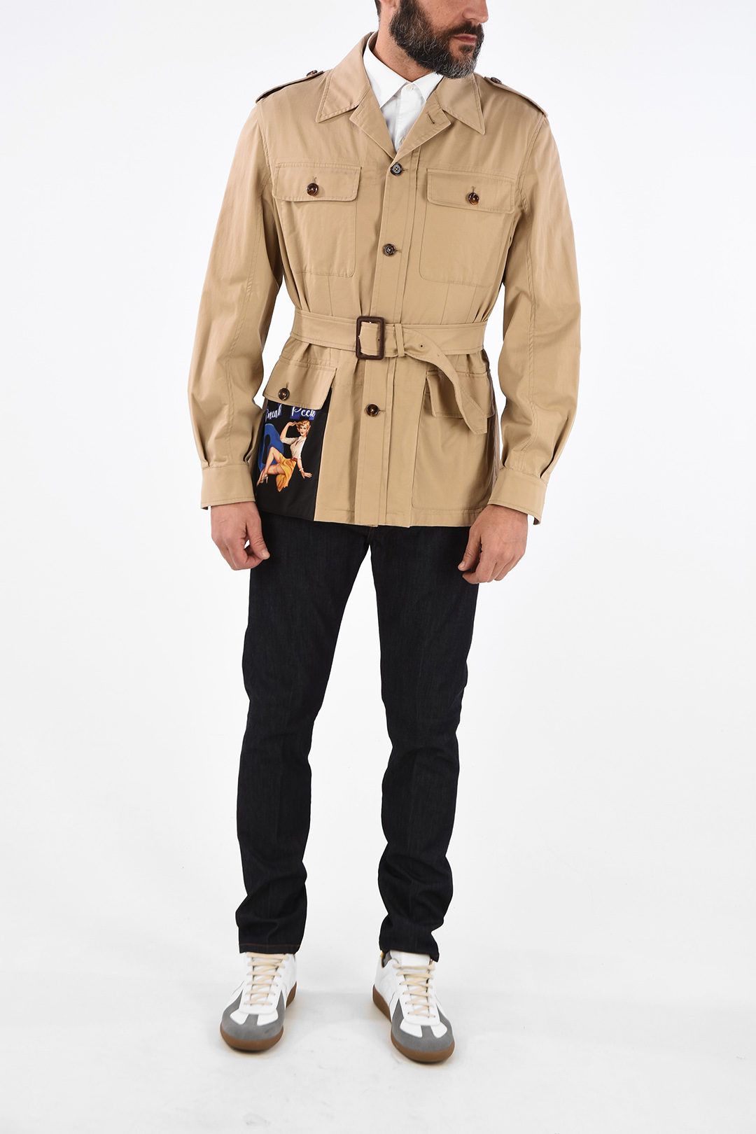 Dolce & Gabbana o1y0125 Full-Length Jacket in Beige Size US S / EU 44-46 / 1 - 4 Thumbnail