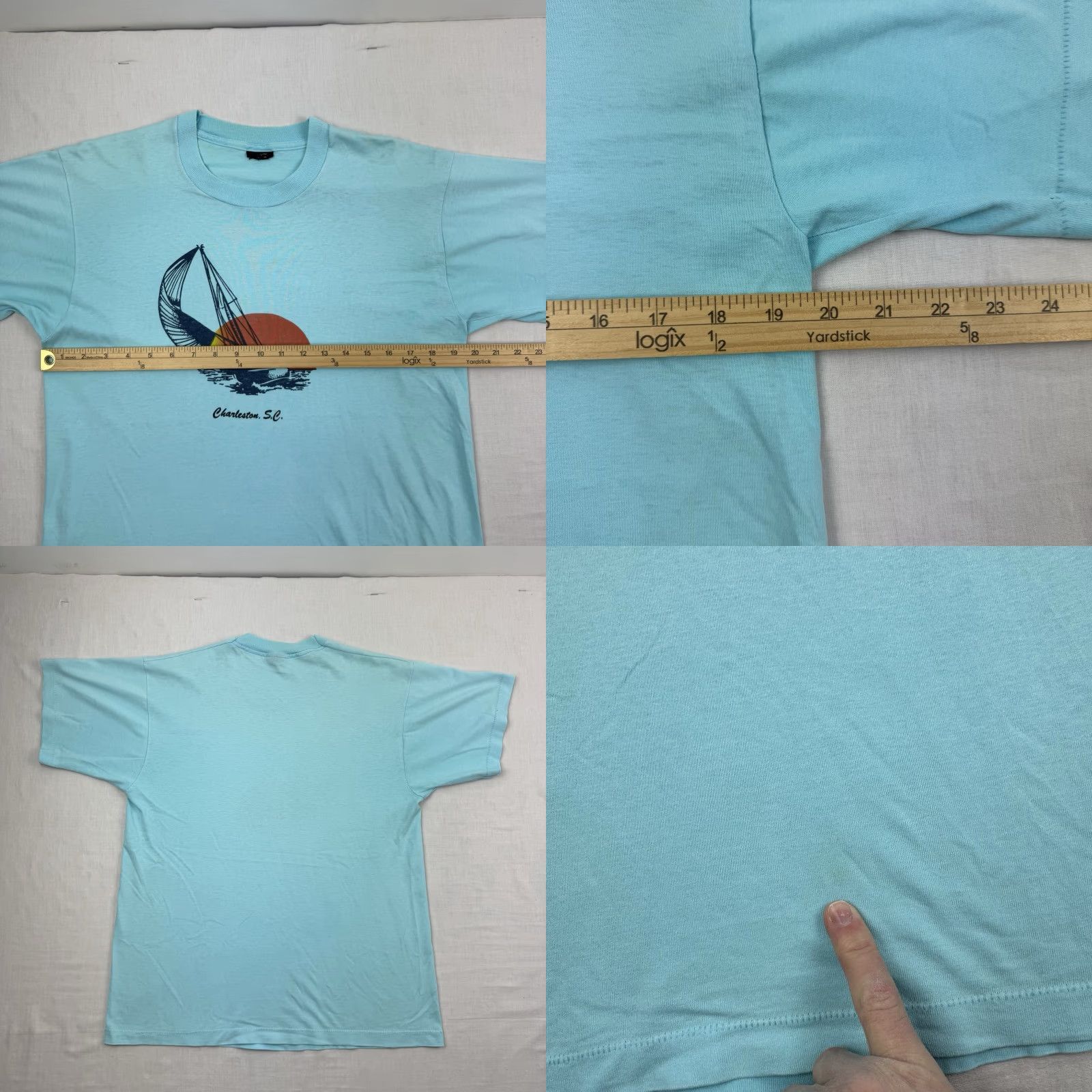 Vintage VINTAGE Charleston South Carolina T Shirt Sailboat Beach Ocean 1980s Graphic Mens L Blue Beach Nautical 80s Shirts Size US L / EU 52-54 / 3 - 8 Thumbnail