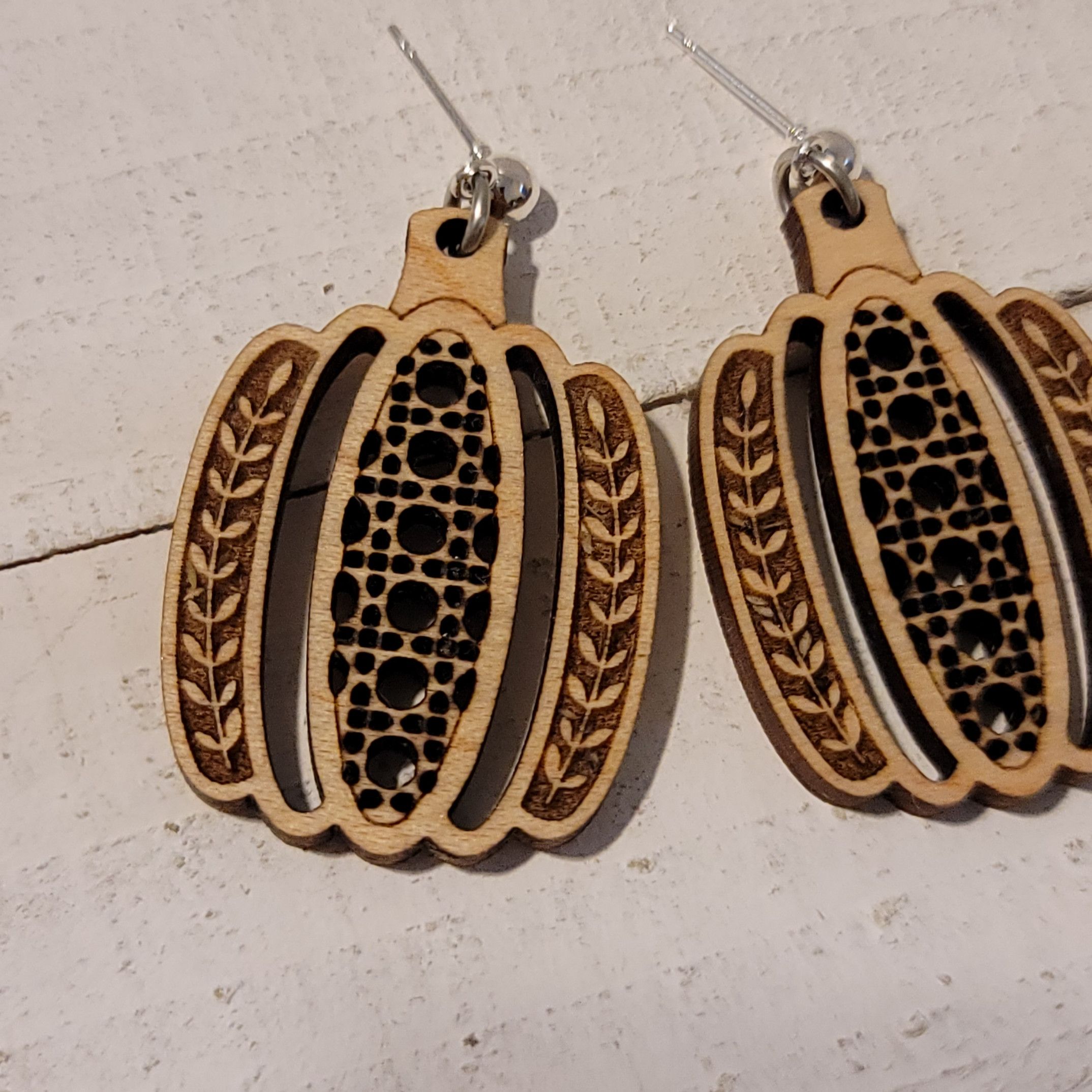 Handmade Rustic Style Pumpkin Earrings Size ONE SIZE - 3 Thumbnail