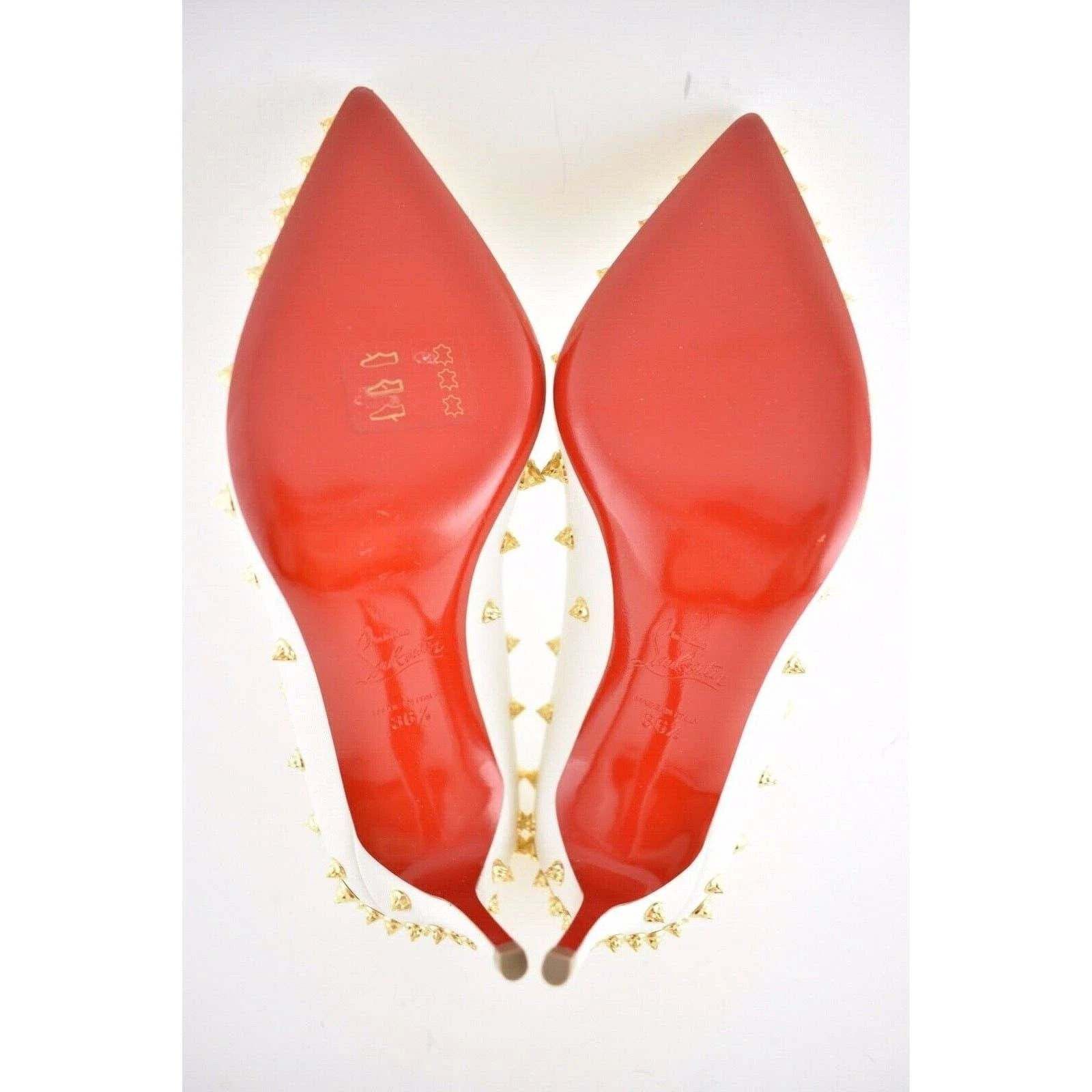 Christian Louboutin Aimantaclou 85 White Snow Gold Spike Pigalle Heel Pump 36.5 Size US 6.5 / IT 36.5 - 12 Thumbnail