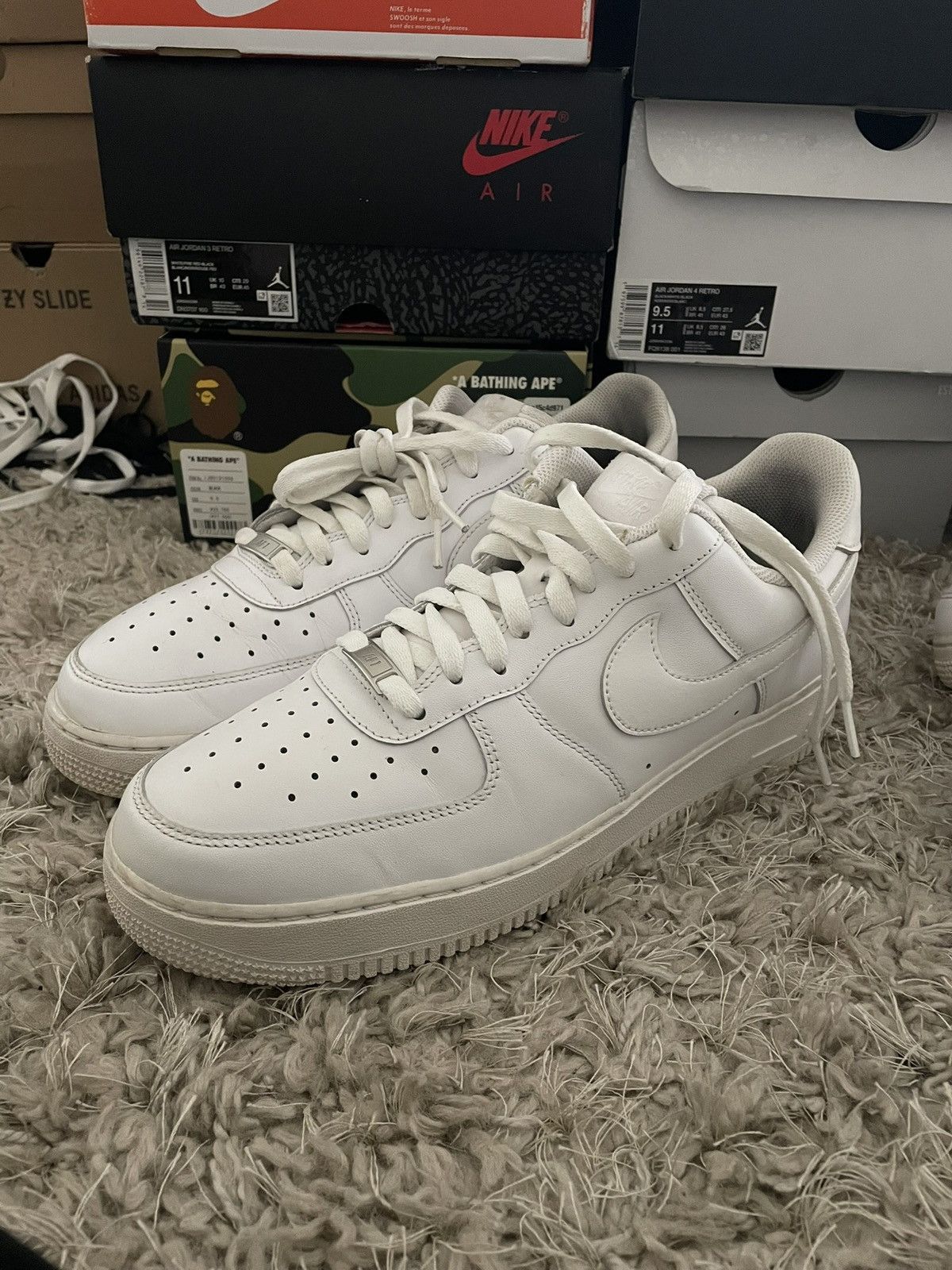 Nike Nike Air Force 1 Low Triple White Size US 12 / EU 45 - 1 Thumbnail