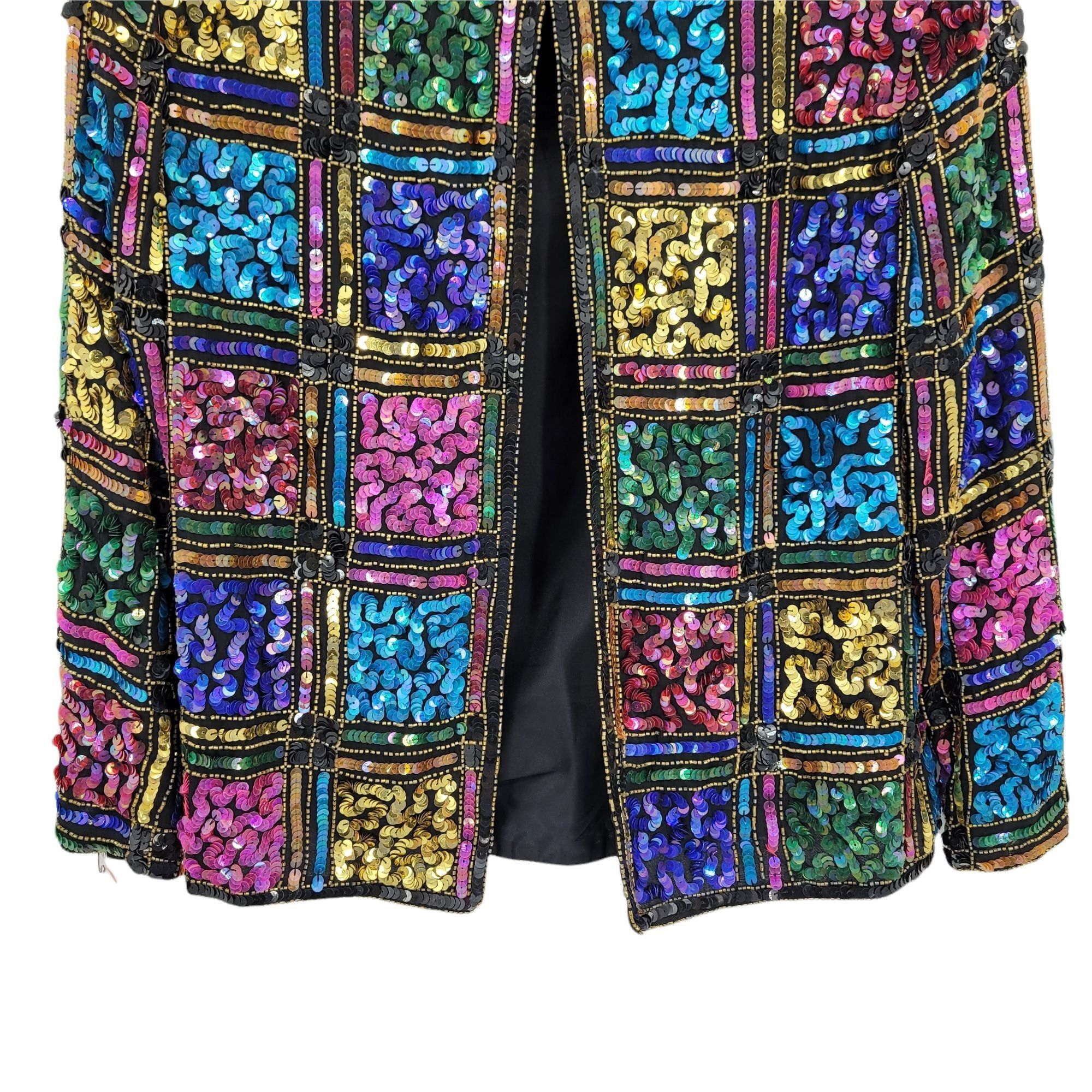 Vintage Vtg 80's Leslie Fay Silk Sequin Blazer Sz S Formal Rainbow G Size S / US 4 / IT 40 - 5 Thumbnail