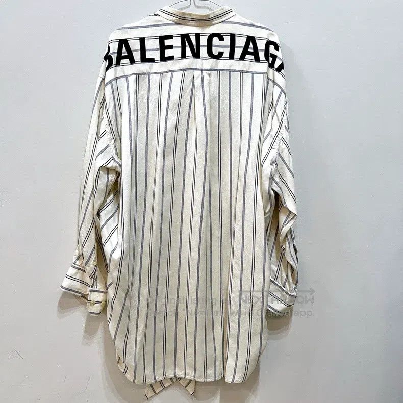 Balenciaga Balenciaga Back letter logo silk ribbon shirt Size XXS / US 00 / IT 34 - 2 Thumbnail