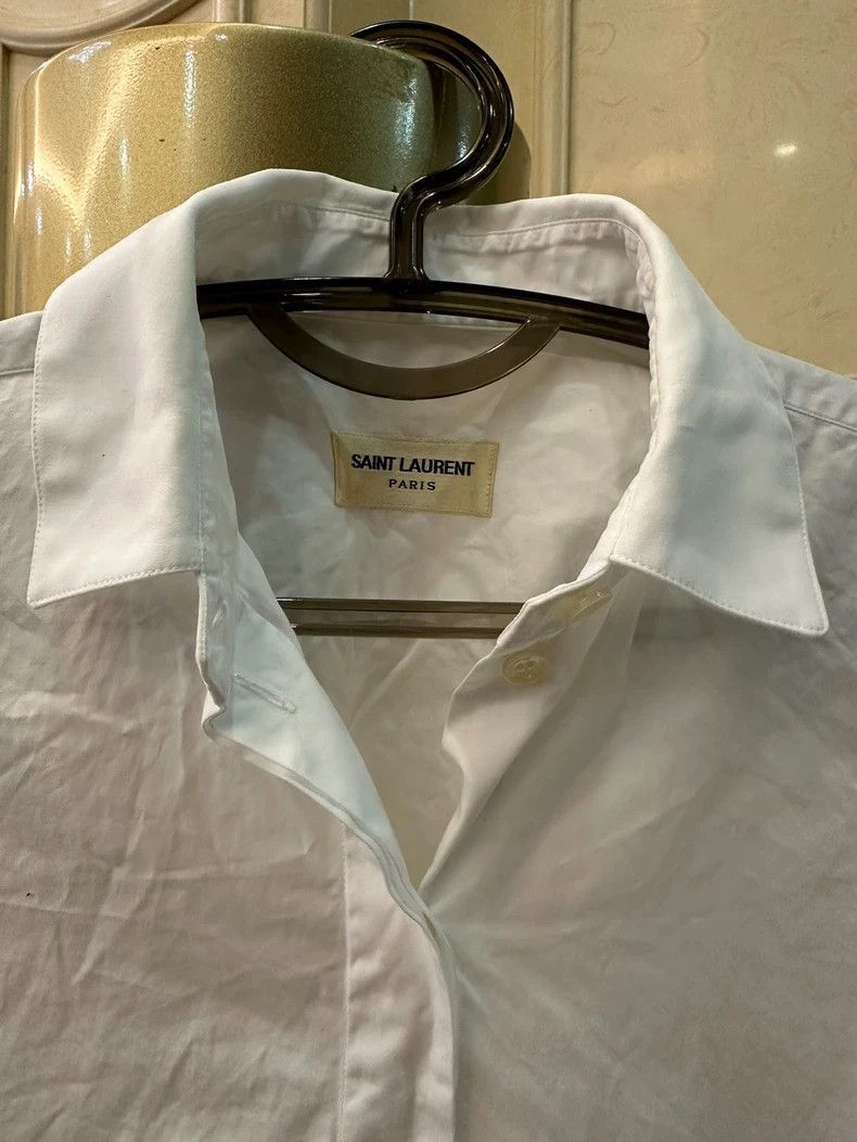 Saint Laurent Paris Saint Laurent Paris Saint Laurent White Long Sleeve Shirt- Size US M / EU 48-50 / 2 - 2 Thumbnail