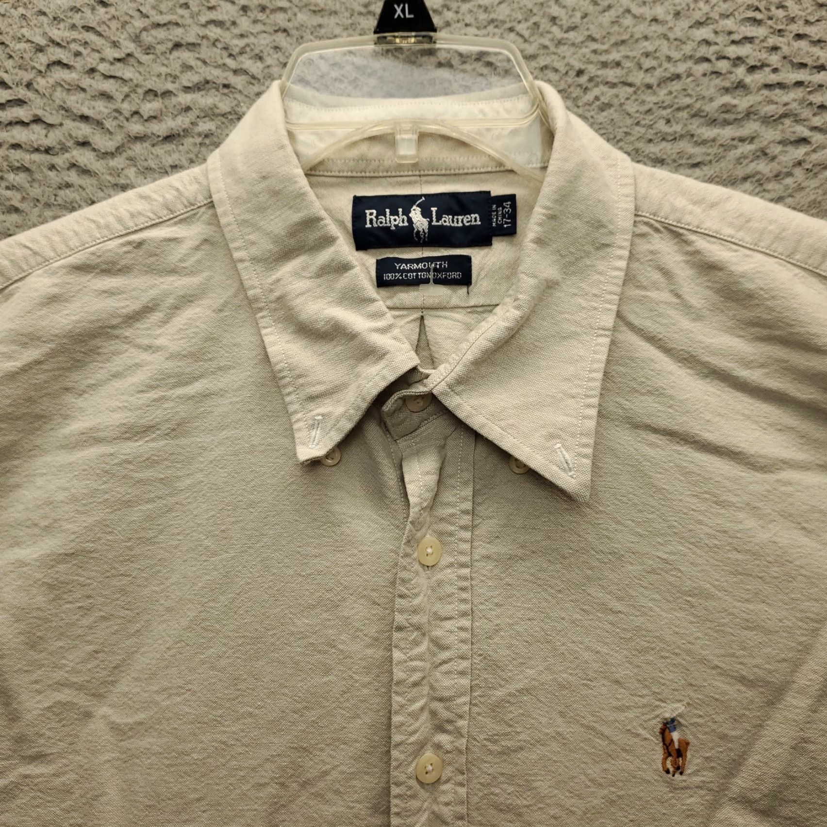 Ralph Lauren Ralph Lauren Dress Shirt Mens 17 Brown Oxford Long Sleeve Collared Button Down Shirt Mens Size 17 Brown Oxford Long Sleeve Collared Button Down Size 46R - 5 Thumbnail