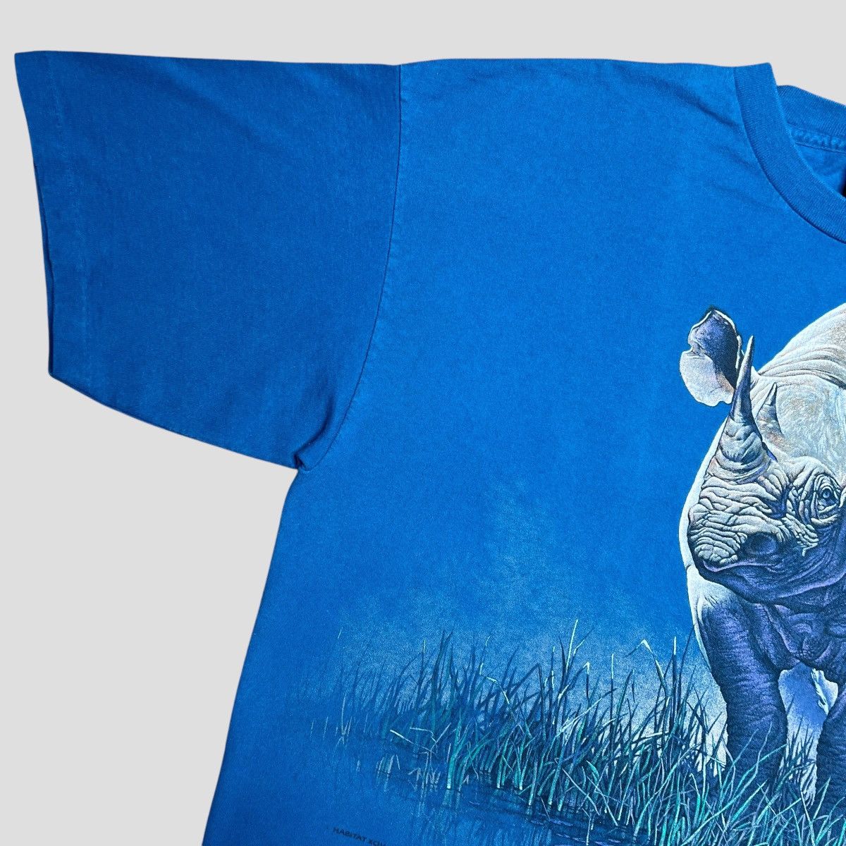 Habitat × Vintage Vintage 1990s Rhino Habitat Double Sided Nature Graphic Tee Size US XXL / EU 58 / 5 - 8 Thumbnail