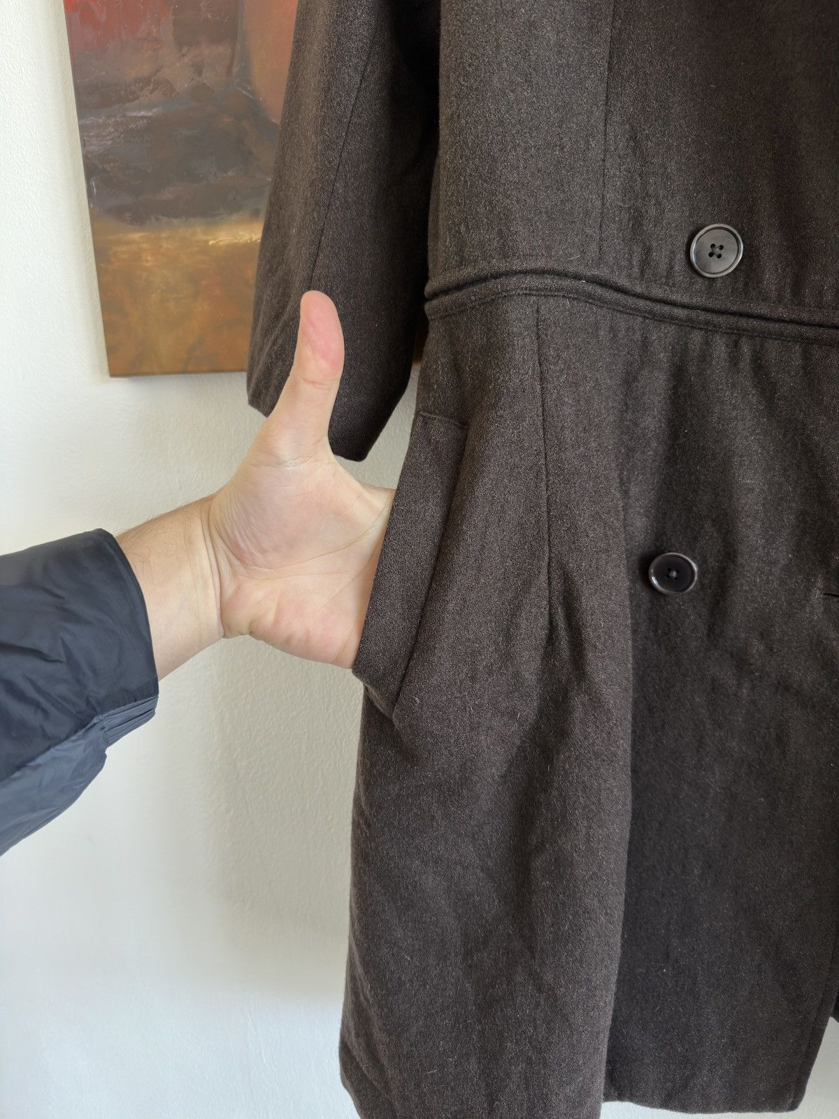 Jil Sander Jil Sender x Uniqlo Wool Brown Short Sleeve Coat Size L Size L / US 10 / IT 46 - 9 Thumbnail