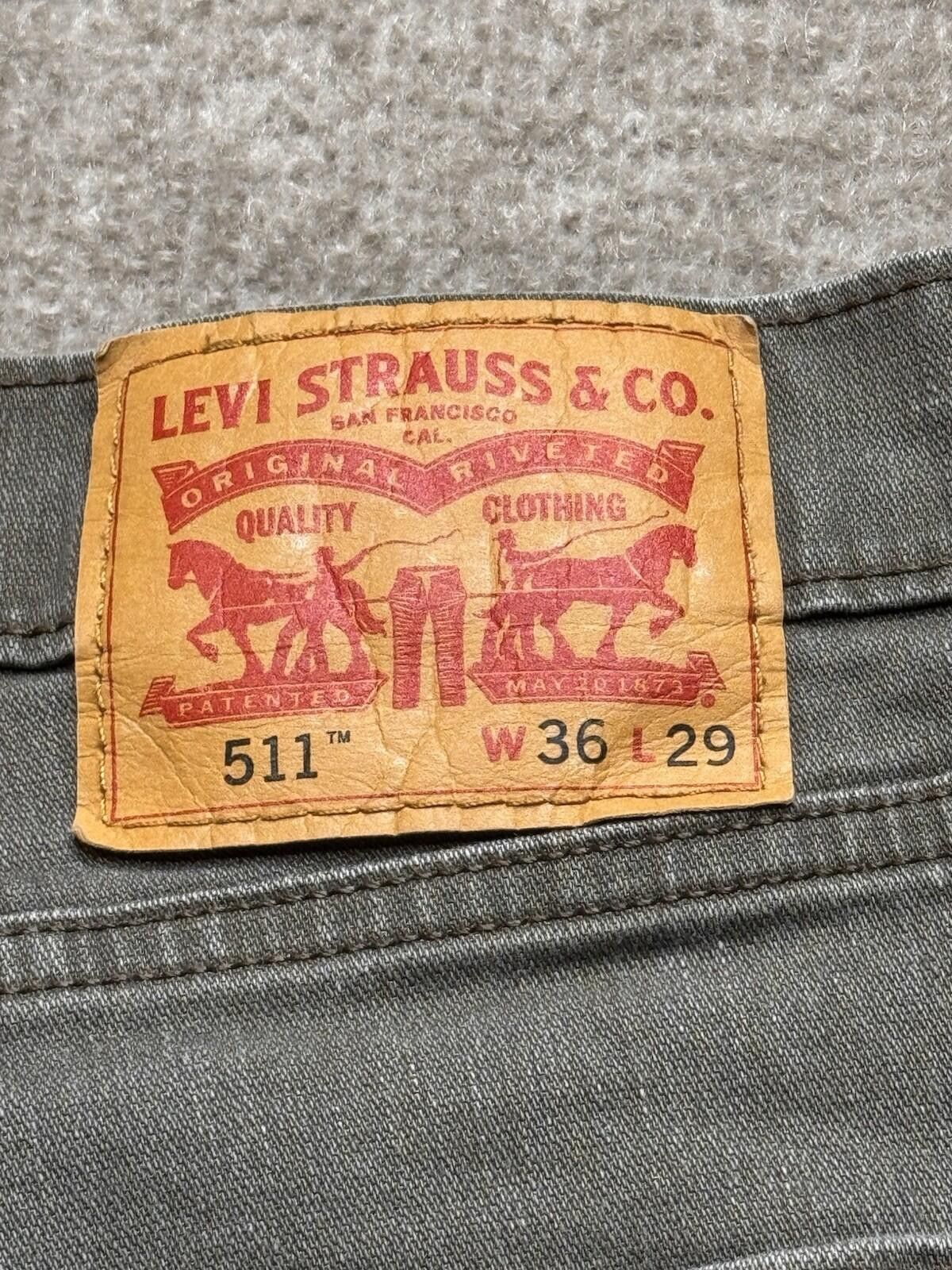 Levi's Levi Strauss & Co 511 Jeans Men's W36 x L29 Gray [721] Size US 36 / EU 52 - 7 Thumbnail