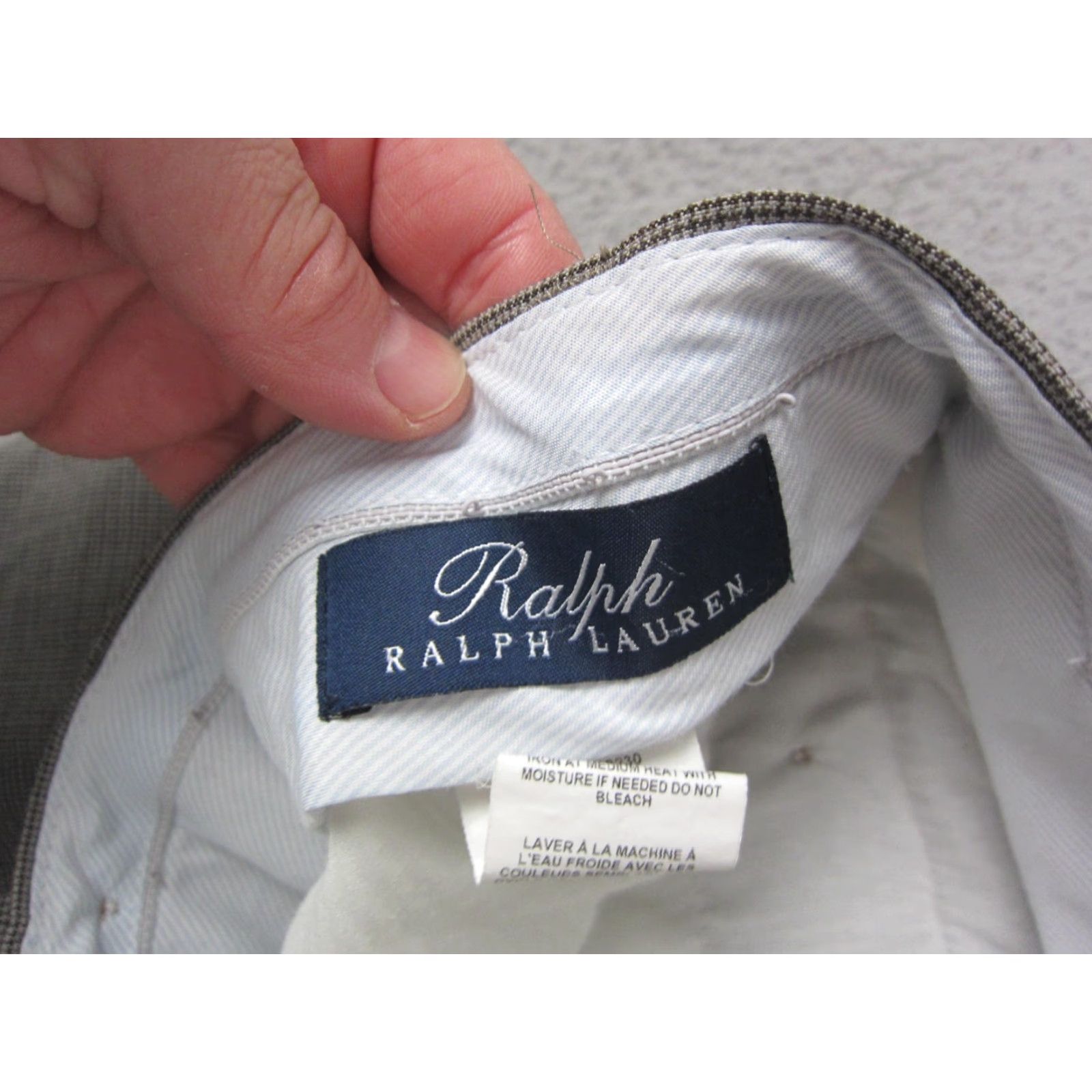 Ralph Lauren VINTAGE Ralph Lauren Pants Mens Regular Gray Wool Blend 38x30 Chino Slat Pocket Zipper Button Front Flat Front 80s 90s City Preppy Cotton? Size US 38 / EU 54 - 5 Thumbnail