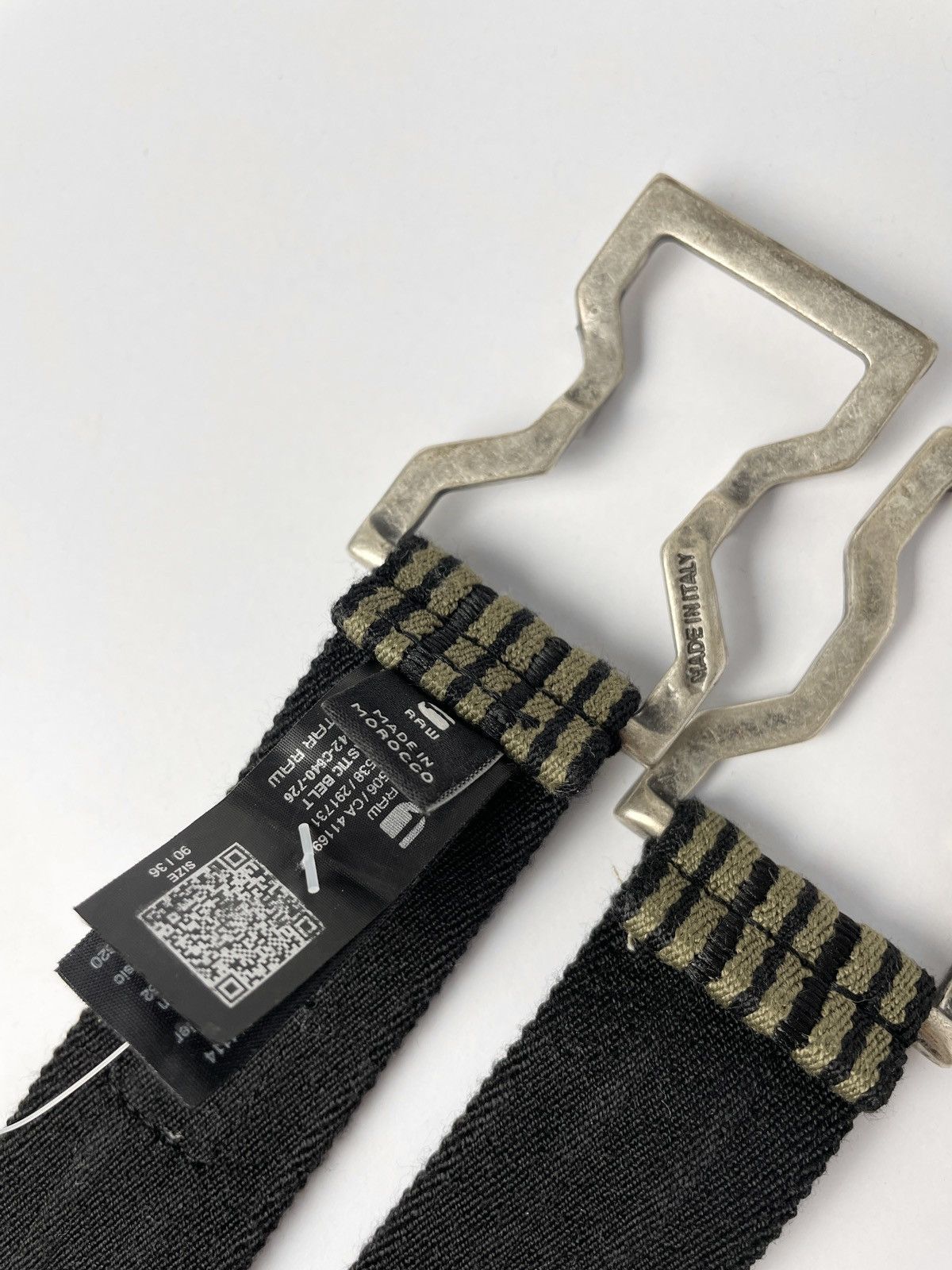 G-Star × Vintage 🦎VINTAGE🦎 G Star Raw Military elastic striped Y2K Belt Size 36 - 5 Thumbnail