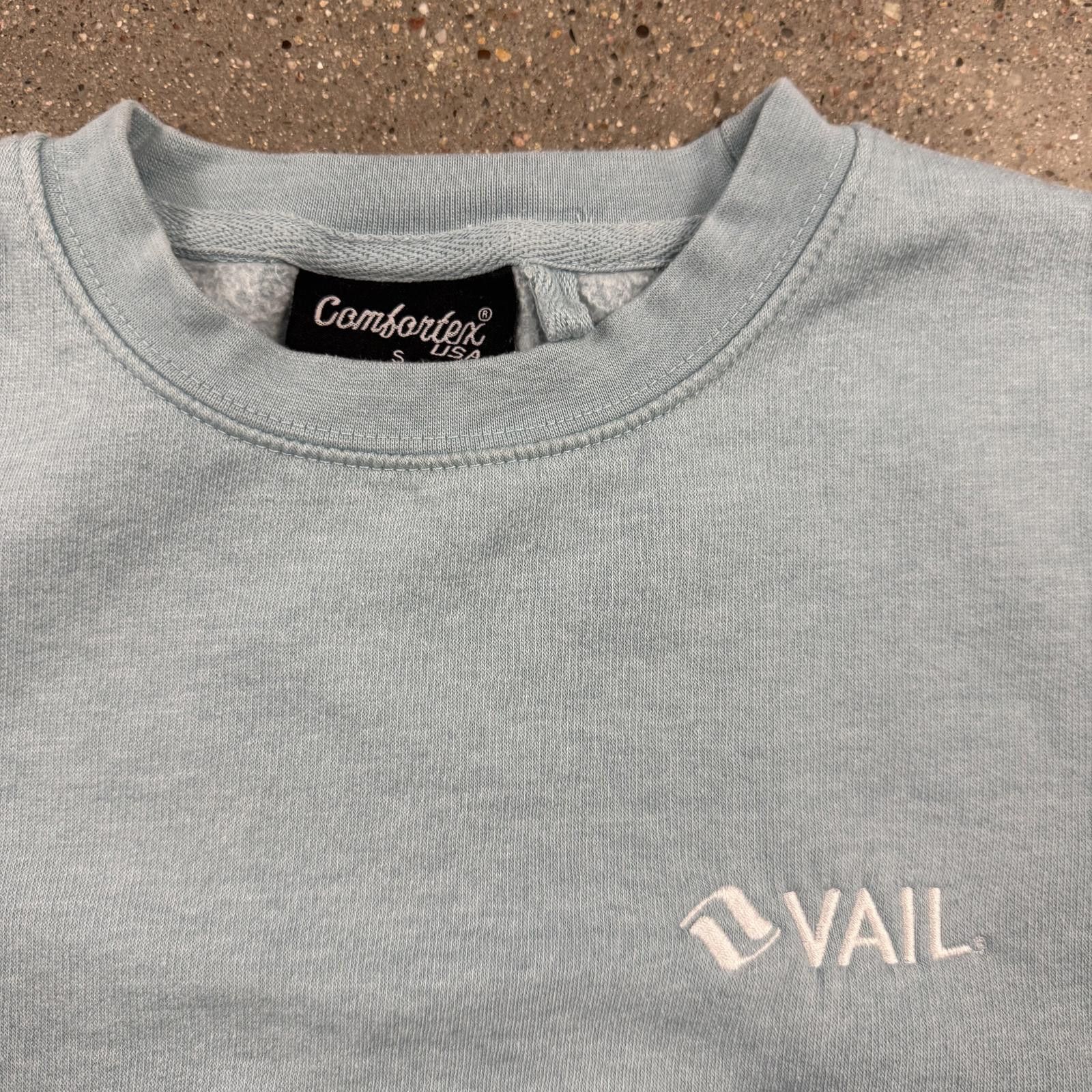 Comfort Colors Vtg VAIL Crewneck Embroidered Logo Sweatshirt Light Blue - S Size S / US 4 / IT 40 - 2 Thumbnail