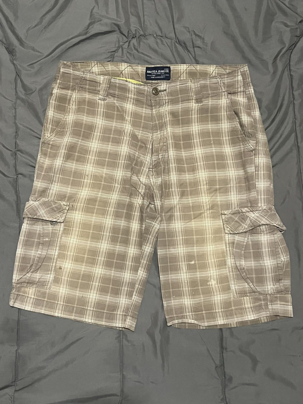 Nautica Beige Plaid Nautica Cargo Shorts Size US 34 / EU 50 - 1 Thumbnail