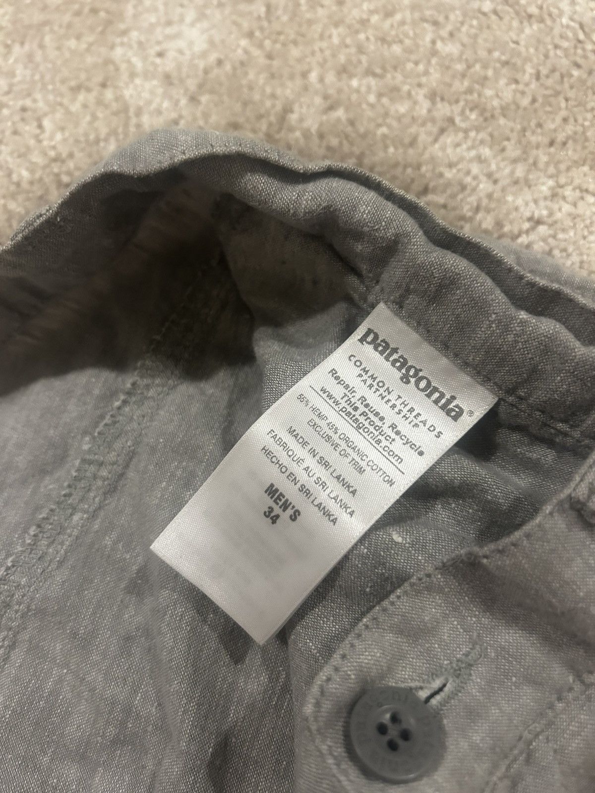 Patagonia Patagonia Men’s Grey Hemp Cargo Shorts Sz. 34-EUC Size US 34 / EU 50 - 6 Thumbnail