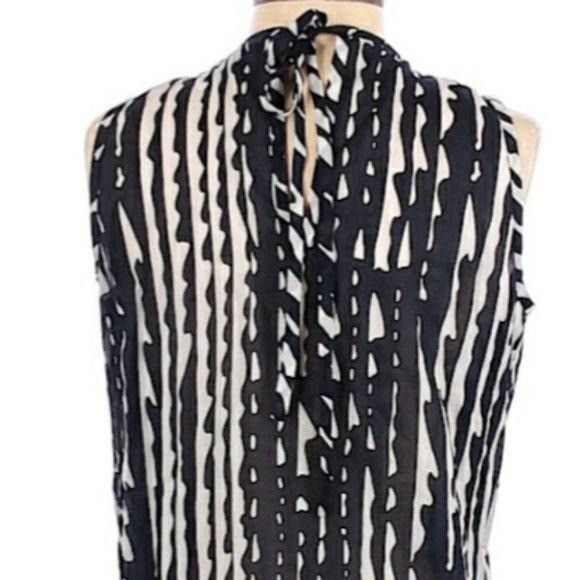 St. John St. John SoCa Cotton Sleeveless Top Sz S Navy Striped Pleate Size S / US 4 / IT 40 - 6 Thumbnail