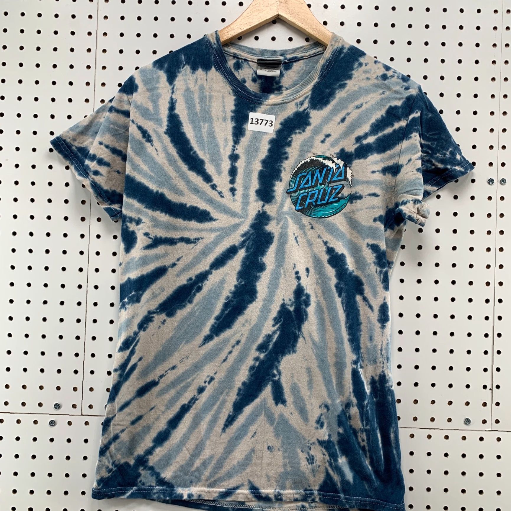 Vintage Santa Cruz Tie Dye Shirt Adult Small Short Sleeve Gray Black Blue Graphic Mens Size US S / EU 44-46 / 1 - 4 Thumbnail