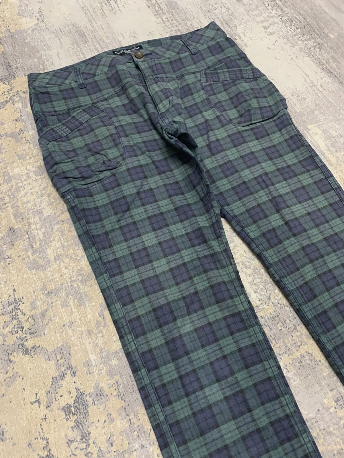 Japanese Brand Japanese Brand Masaki Matsushima Green Checkered Pant Size US 32 / EU 48 - 2 Thumbnail