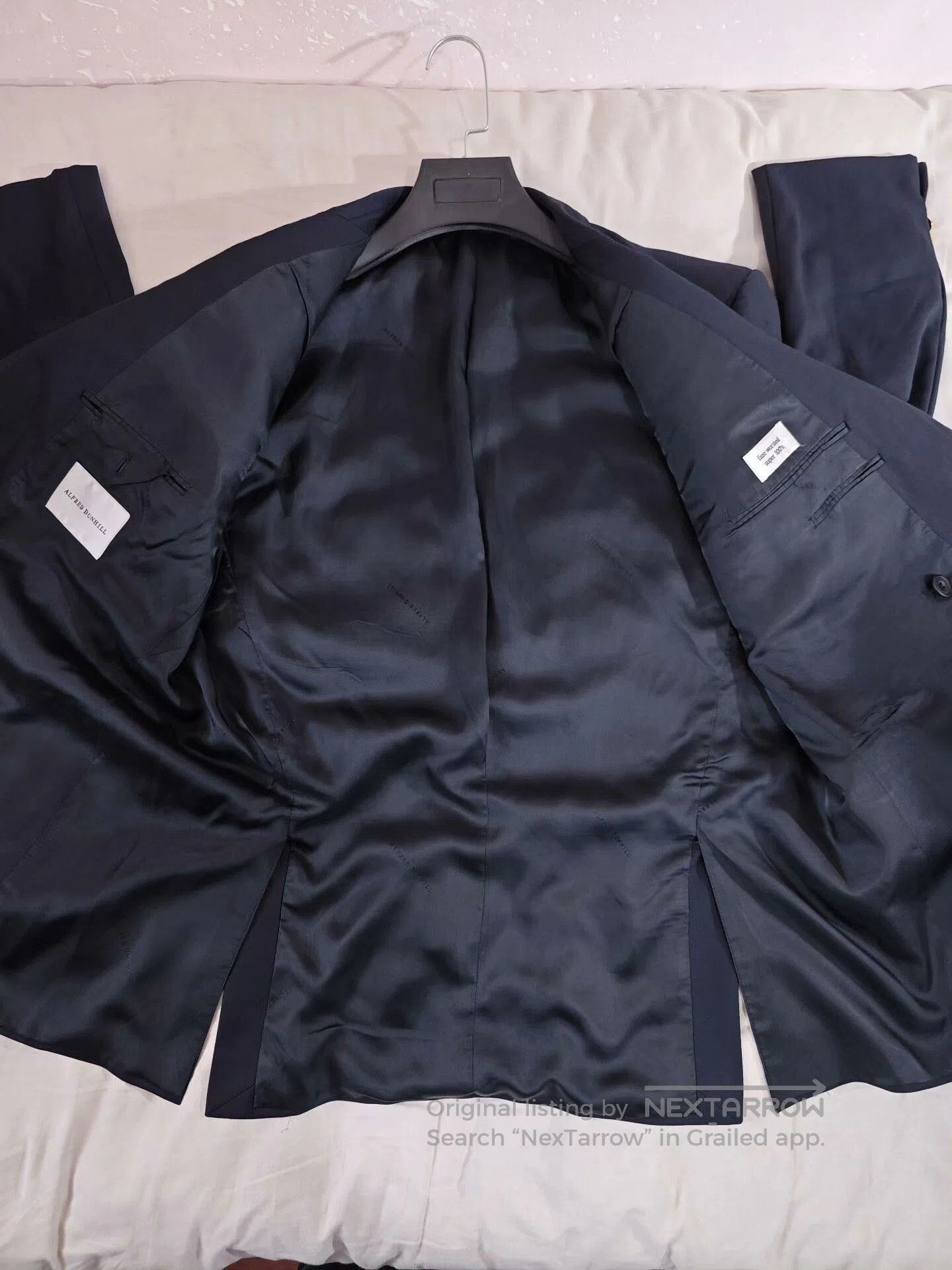Ermenegildo Zegna Dunhill Navy Wool Double-Breasted Suit. Size US L / EU 52-54 / 3 - 6 Thumbnail