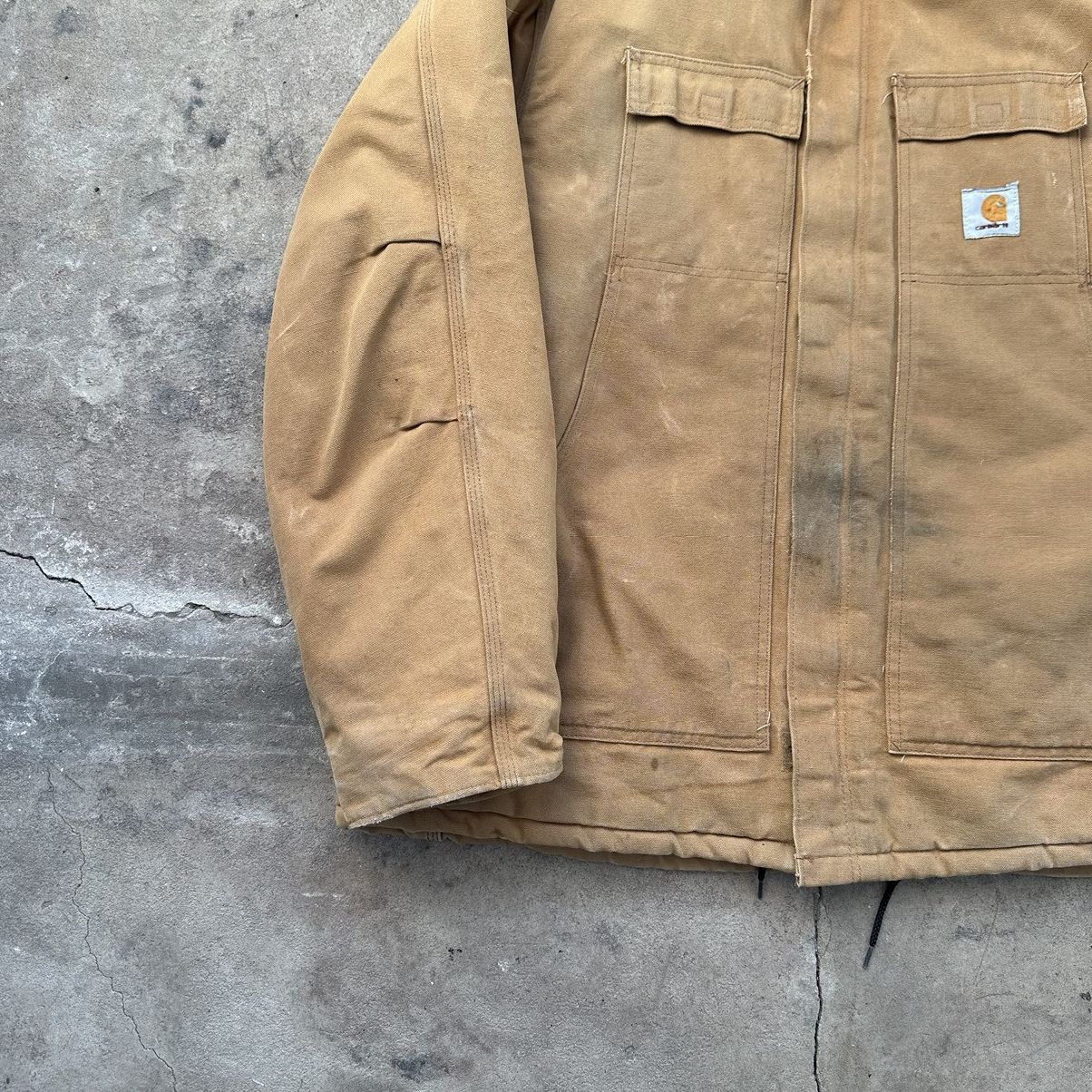 Carhartt Thrashed! VTG 90’s Carhartt Arctic Faded Dirty Work Jacket Size US XXL / EU 58 / 5 - 7 Thumbnail