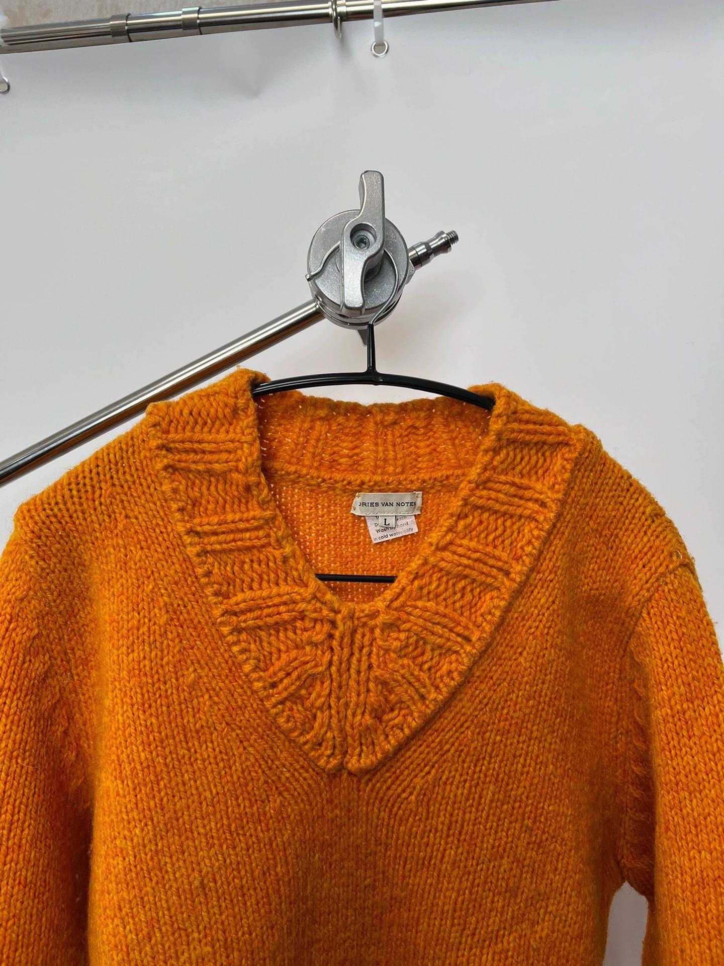 Dries Van Noten Dries Van Noten Chunky Knit Wool Orange Sweater L Size L / US 10 / IT 46 - 3 Thumbnail