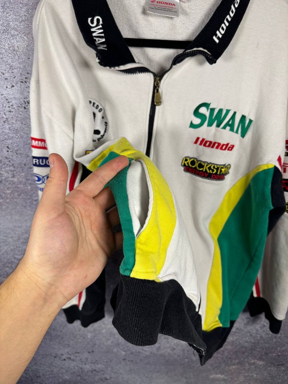 Honda × Vintage SWAN HONDA MOTOR SUPERBIKE RACING JACKET LONG SLEEVE FULL ZP Size US XL / EU 56 / 4 - 17 Thumbnail