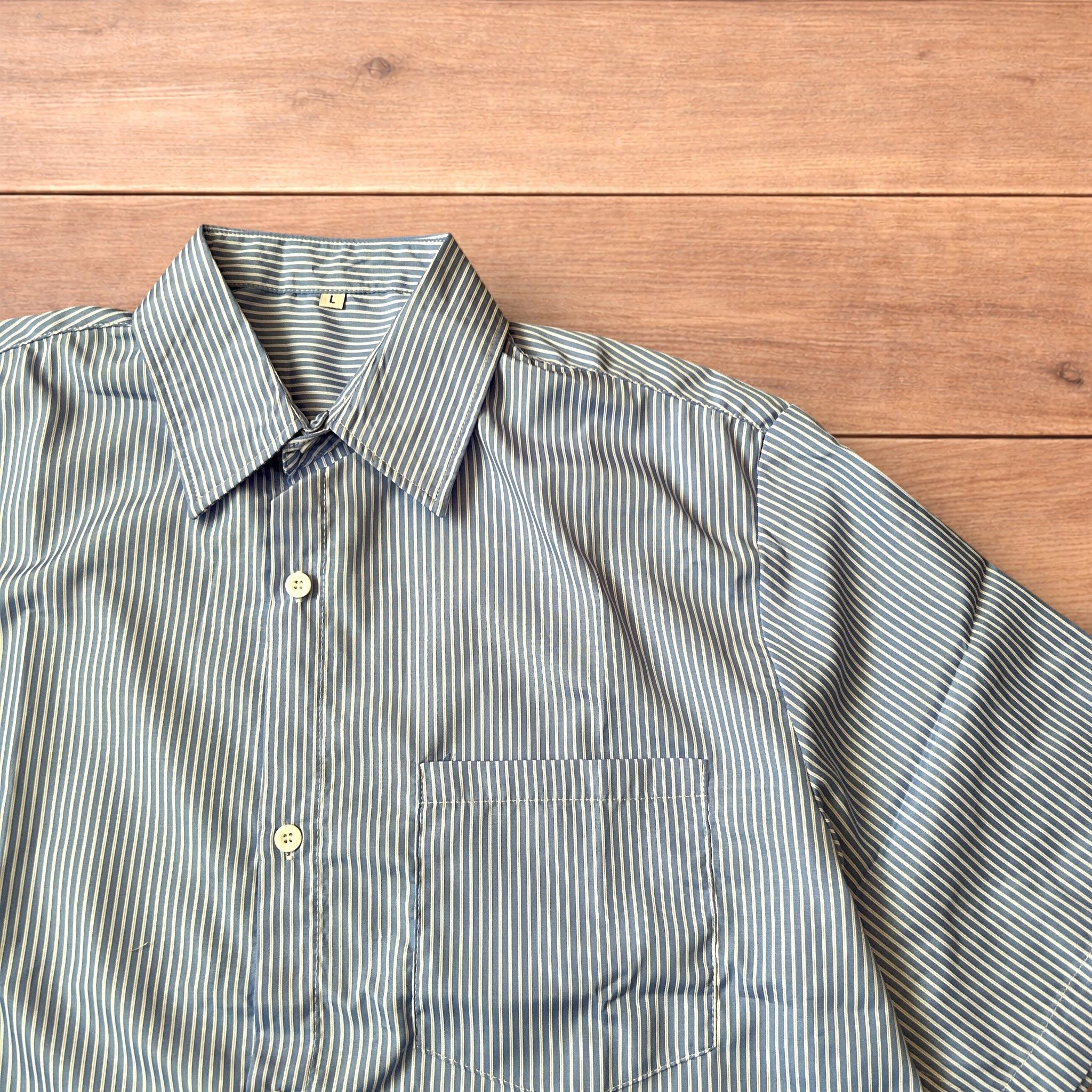 Japanese Brand Striped lightweight short sleeve button shirt in blue/white. Size US L / EU 52-54 / 3 - 3 Thumbnail