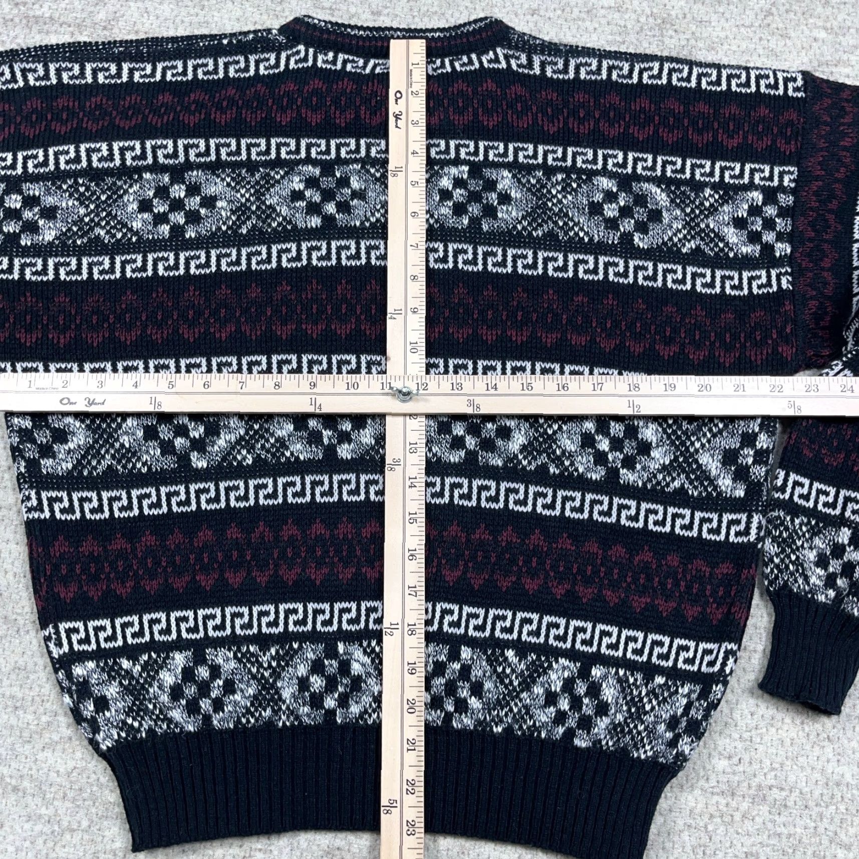 Vintage Vintage Grandpa Sweater Men Medium Black Red Geometric Knit Golf 90s Y2K Cosby Size US M / EU 48-50 / 2 - 7 Thumbnail