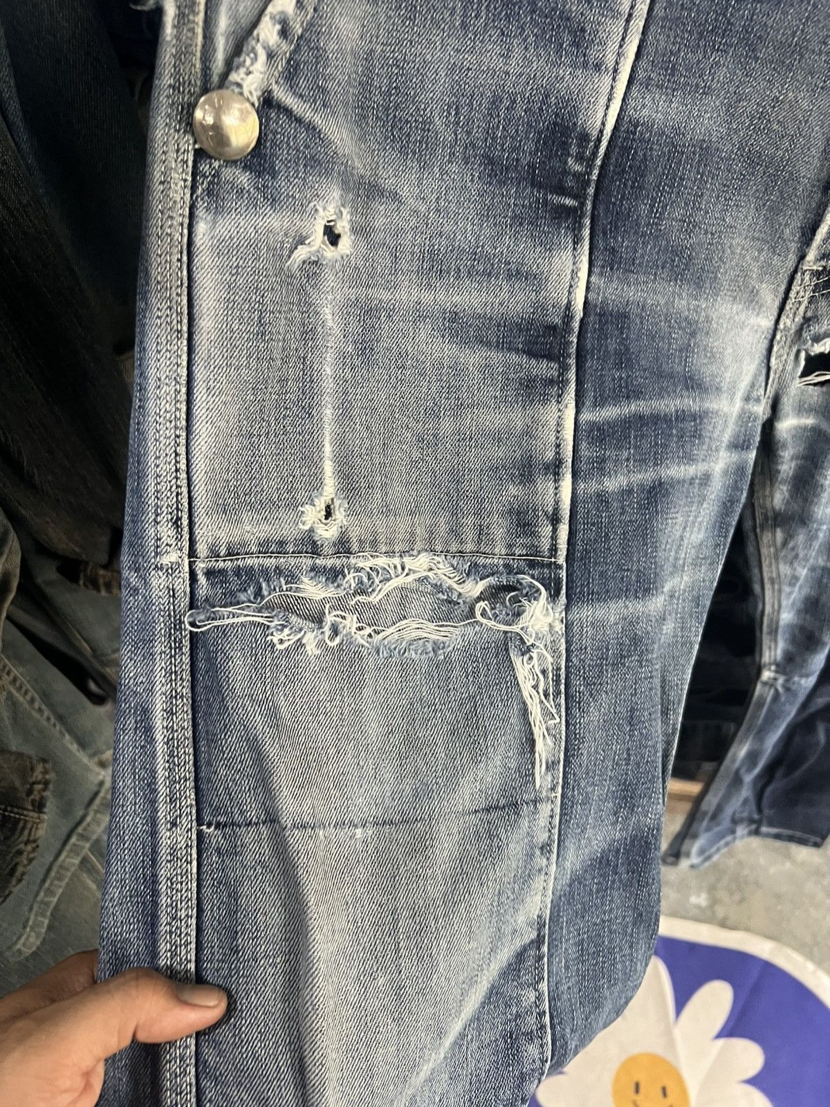 Japanese Brand 🔥Rare Gemstone Kapital Style Distressed Denim Size US 34 / EU 50 - 10 Thumbnail