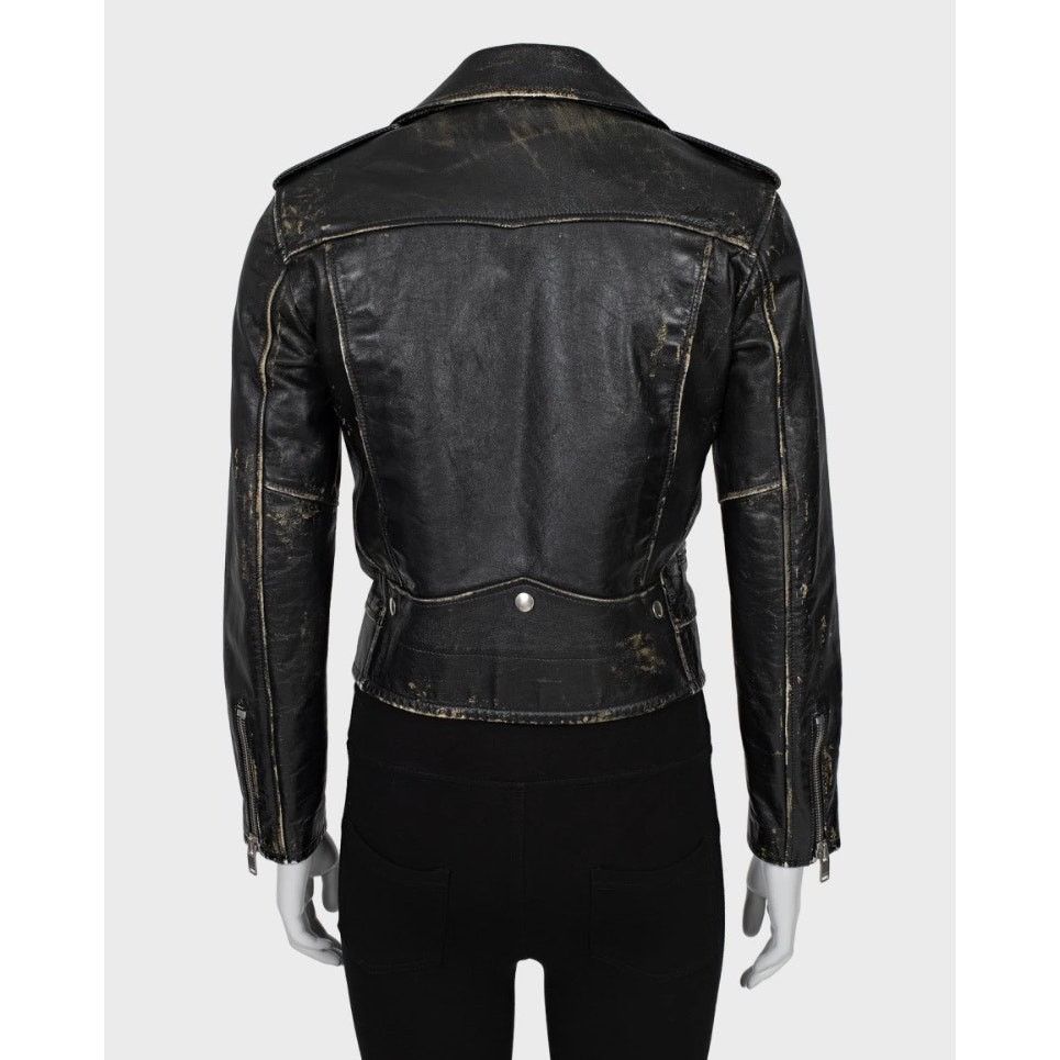 Saint Laurent Paris Saint Laurent Distressed Black Leather Jacket - Size 38/M Size S / US 4 / IT 40 - 3 Thumbnail