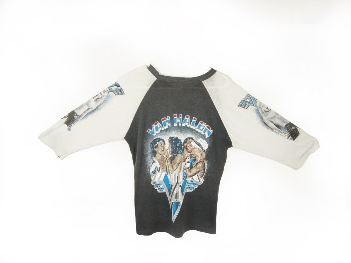 Vintage Vintage 80s Van Halen Raglan Grey White Quarter Sleeve Shirt Size US M / EU 48-50 / 2 - 4 Thumbnail