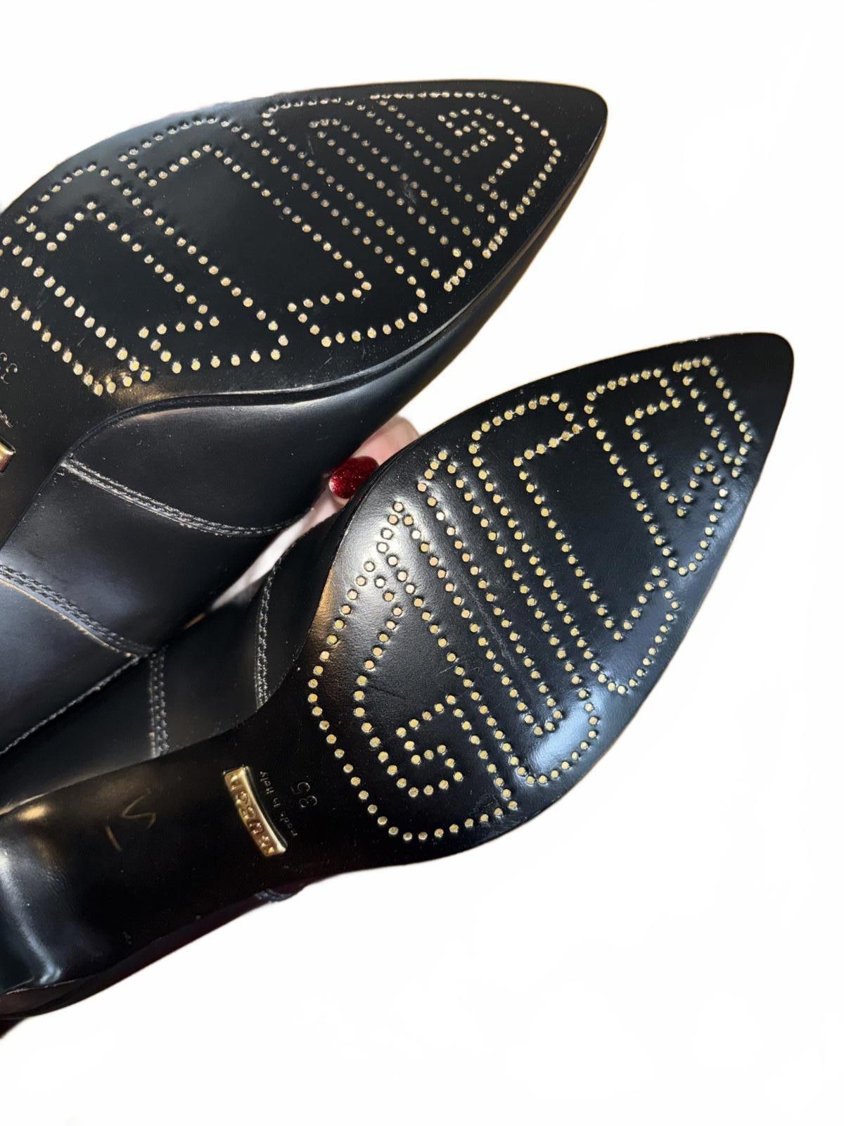 Gucci Gucci Black Leather Gold Buckle Boots Size 35 Size US 5.5 / IT 35.5 - 9 Thumbnail
