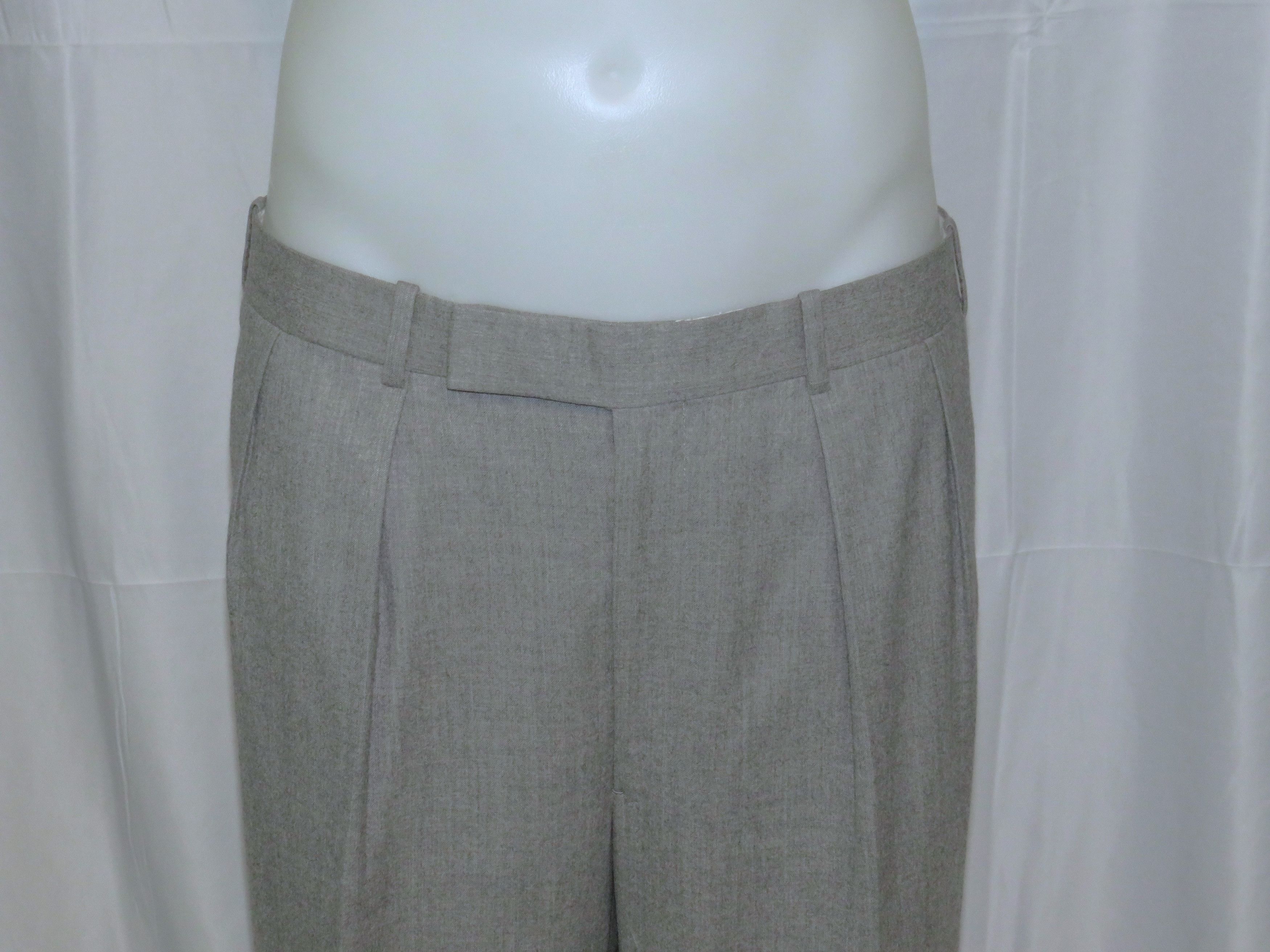 Alan Flusser Pale Gray Solid Flannel Two Button Suit 40L Size 40L - 15 Thumbnail