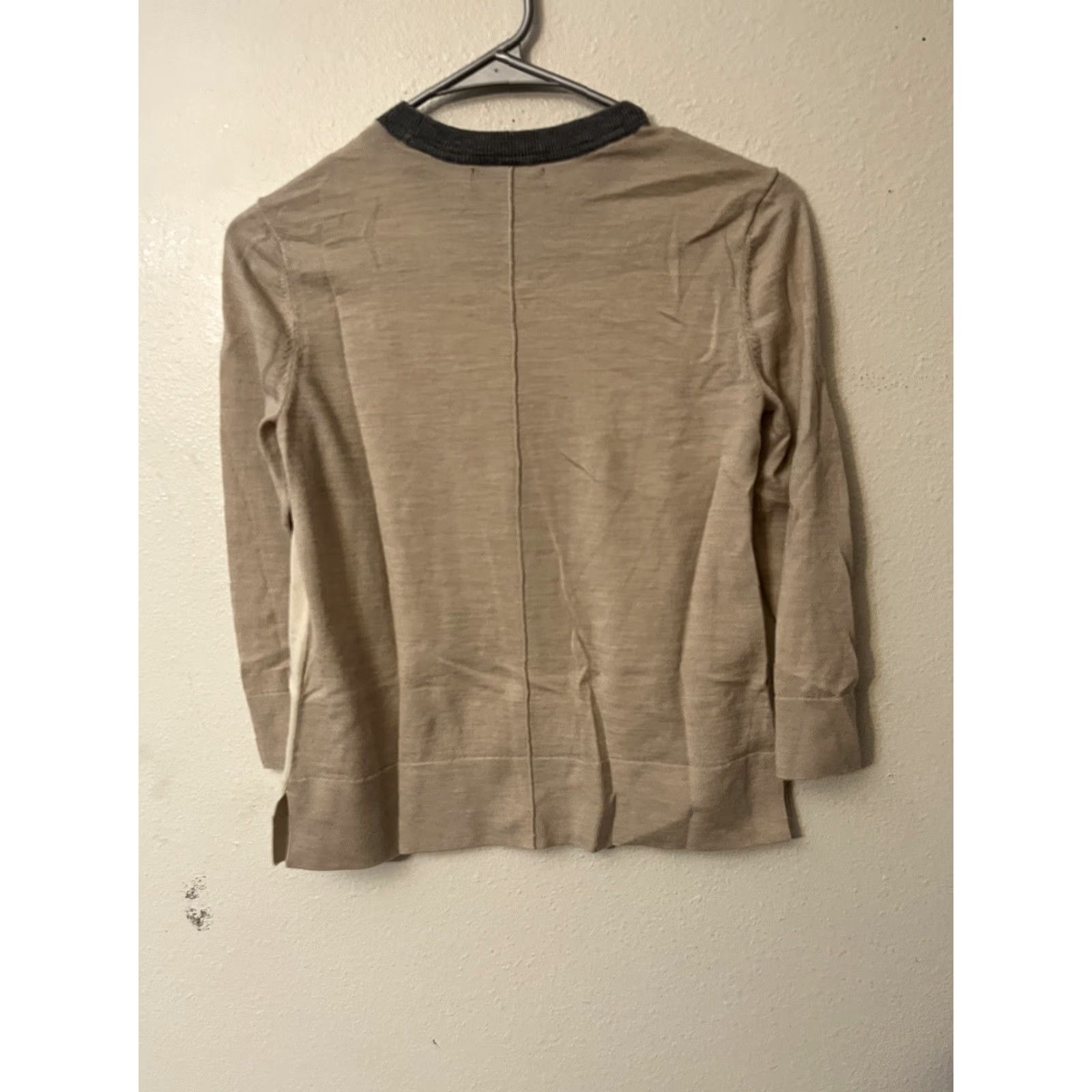 Banana Republic Banana Republic Sweater XS 3/4 Sleeve Gray Cream Chocolate Trim Merino Wool Women Multicolor Pullover Fashion Button Knit Cardigan Not specified Size XS / US 0-2 / IT 36-38 - 3 Thumbnail