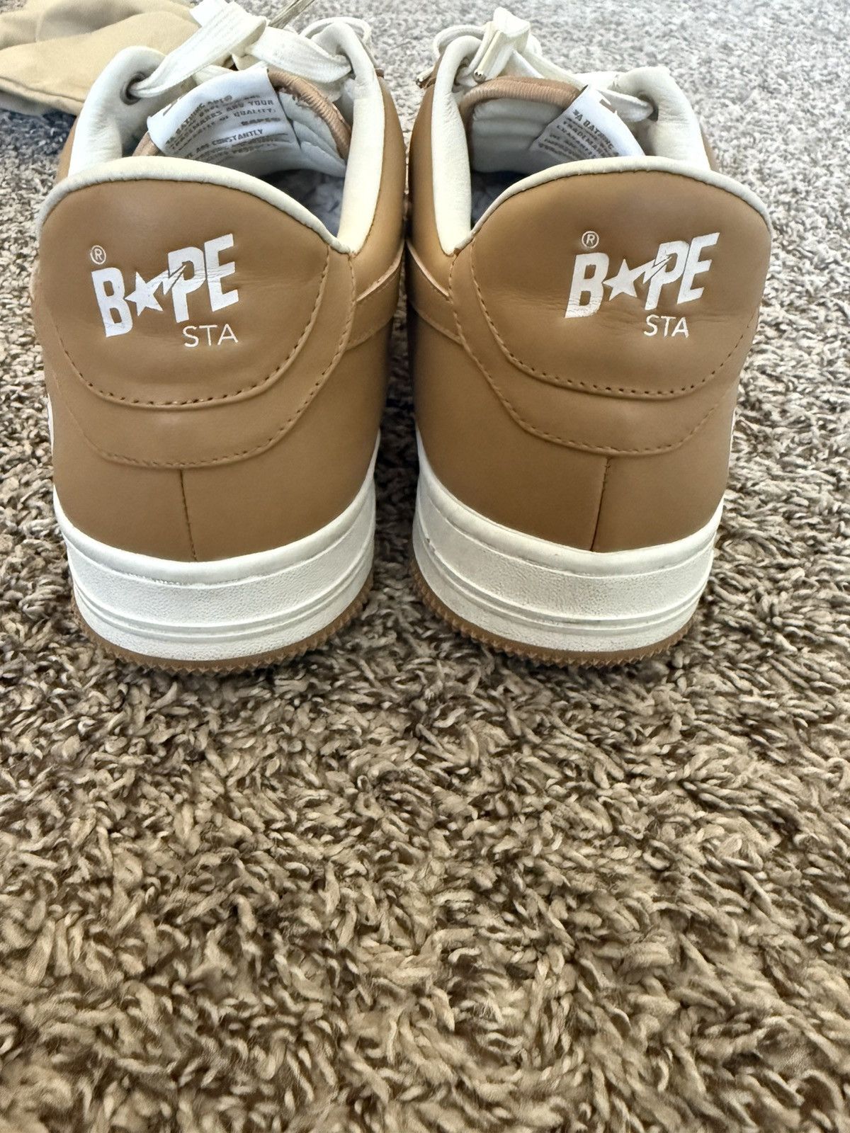 Bape A Bathing Ape Bape Sta White Beige Size US 12 / EU 45 - 6 Thumbnail