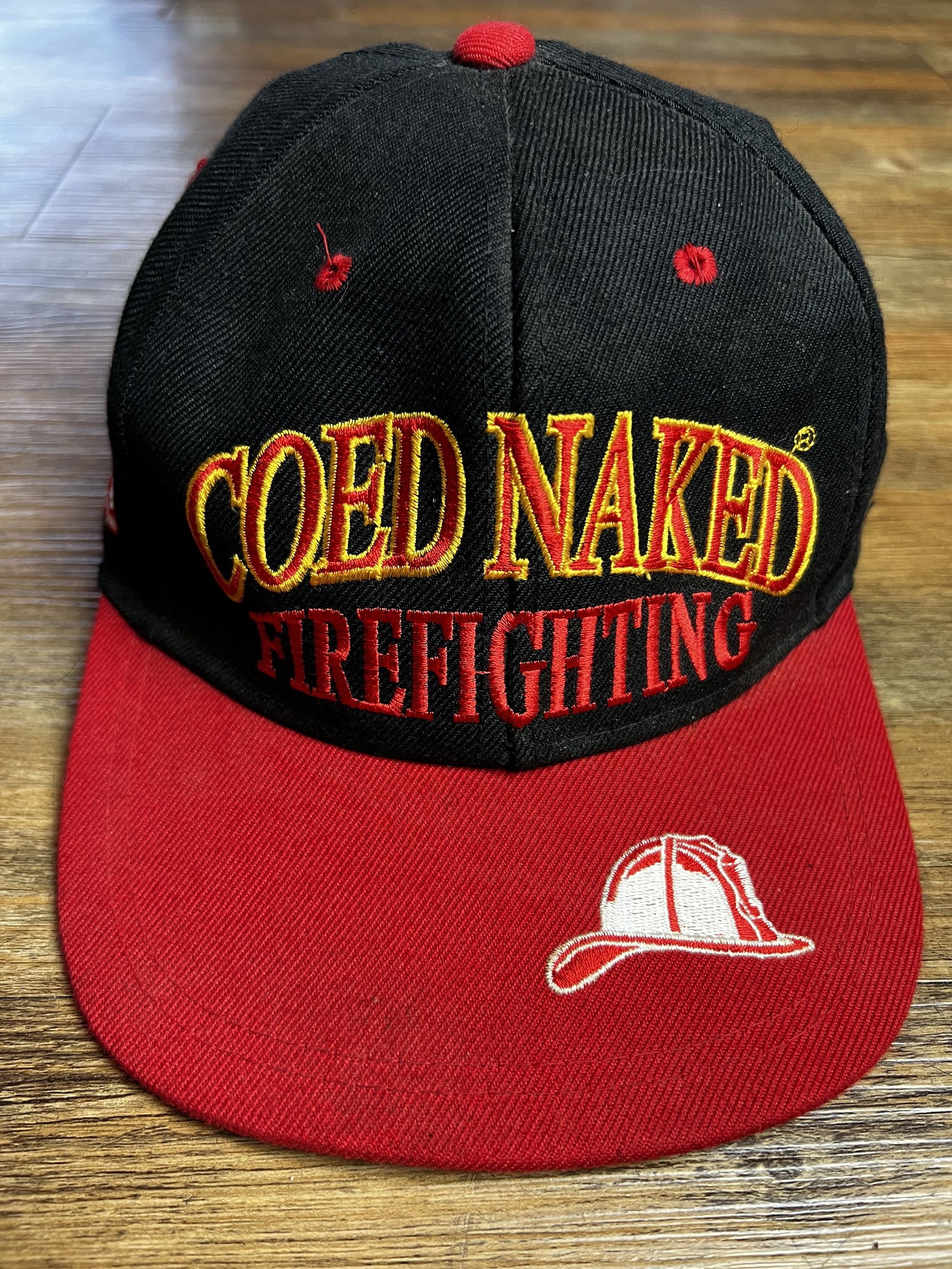 Vintage Vintage 1990's Coed Naked Sportswear - Firefighting Snapback Size ONE SIZE - 2 Thumbnail