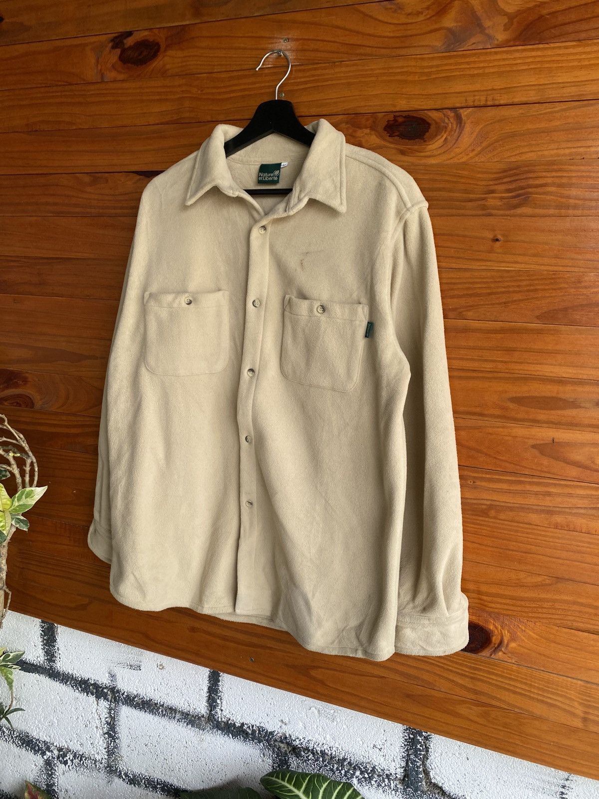 Vintage Nature et Liberté Beige Fleece Shirt Jacket | Minimalist Size US M / EU 48-50 / 2 - 4 Thumbnail