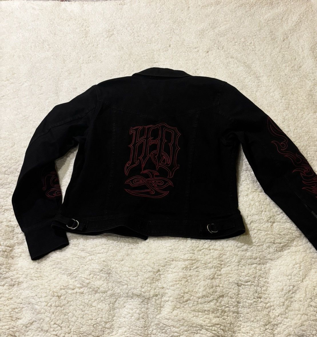 Harley Davidson Black denim jacket0241 Size M / US 6-8 / IT 42-44 - 10 Thumbnail