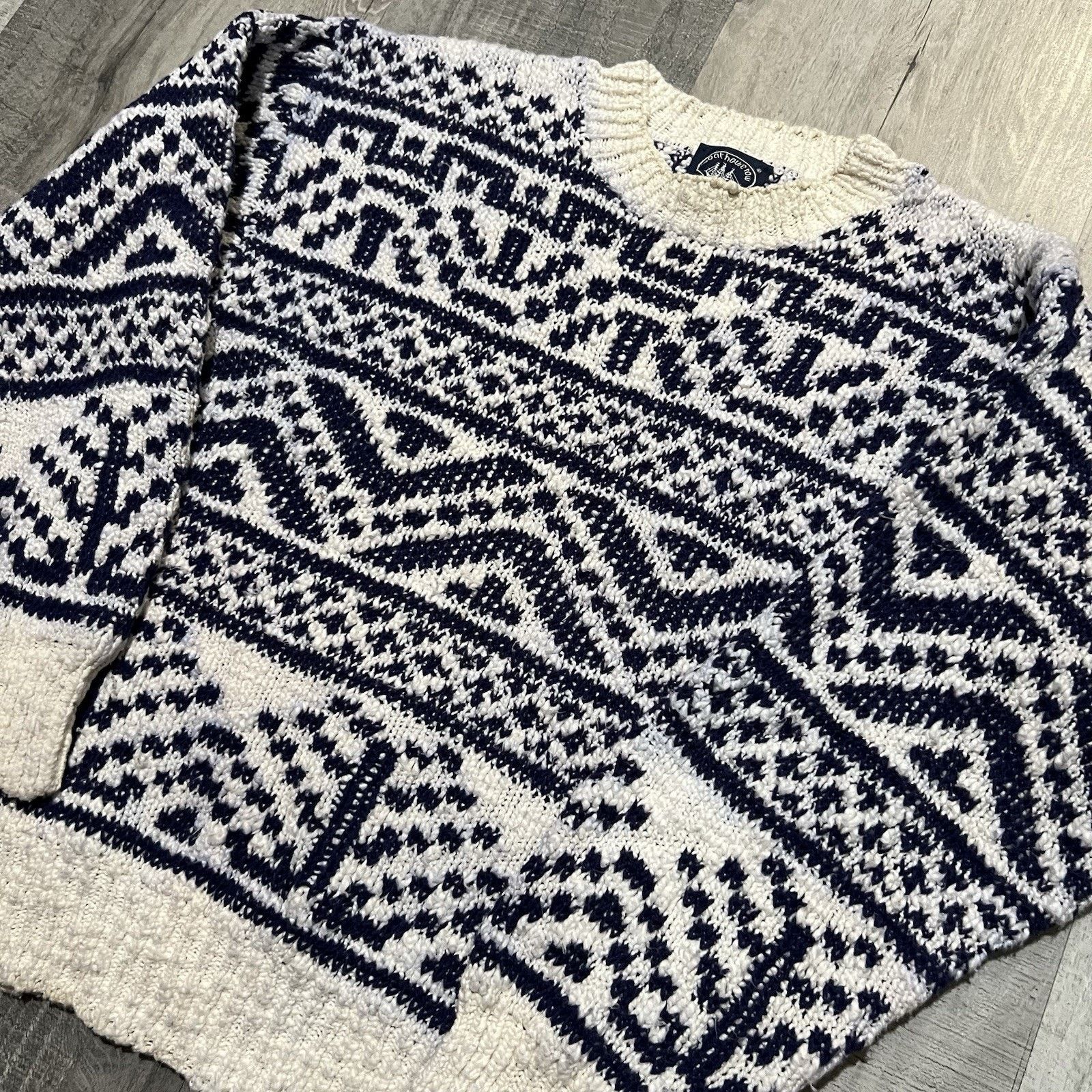 Vintage VTG Boathouse Row Pullover Sweater Geometric Chunky Knit Size US M / EU 48-50 / 2 - 3 Thumbnail