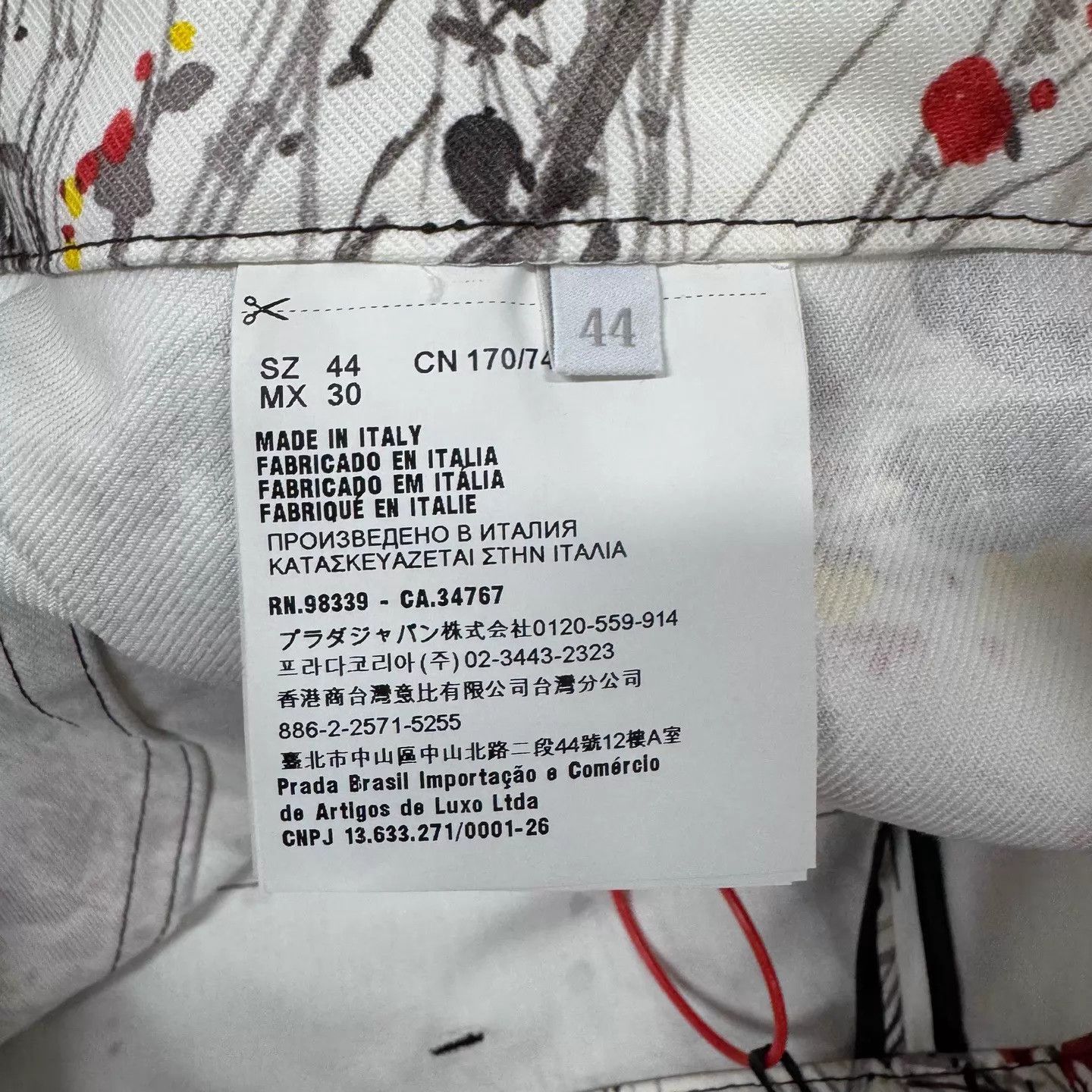 Prada Prada A-line skirt White Splatter Rose Print 44 Size 30" / US 8 / IT 44 - 6 Thumbnail