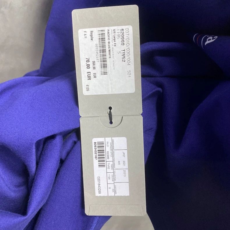 Balenciaga Balenciaga Blue Logo Short Sleeve Shirt-2505 Size US S / EU 44-46 / 1 - 8 Thumbnail