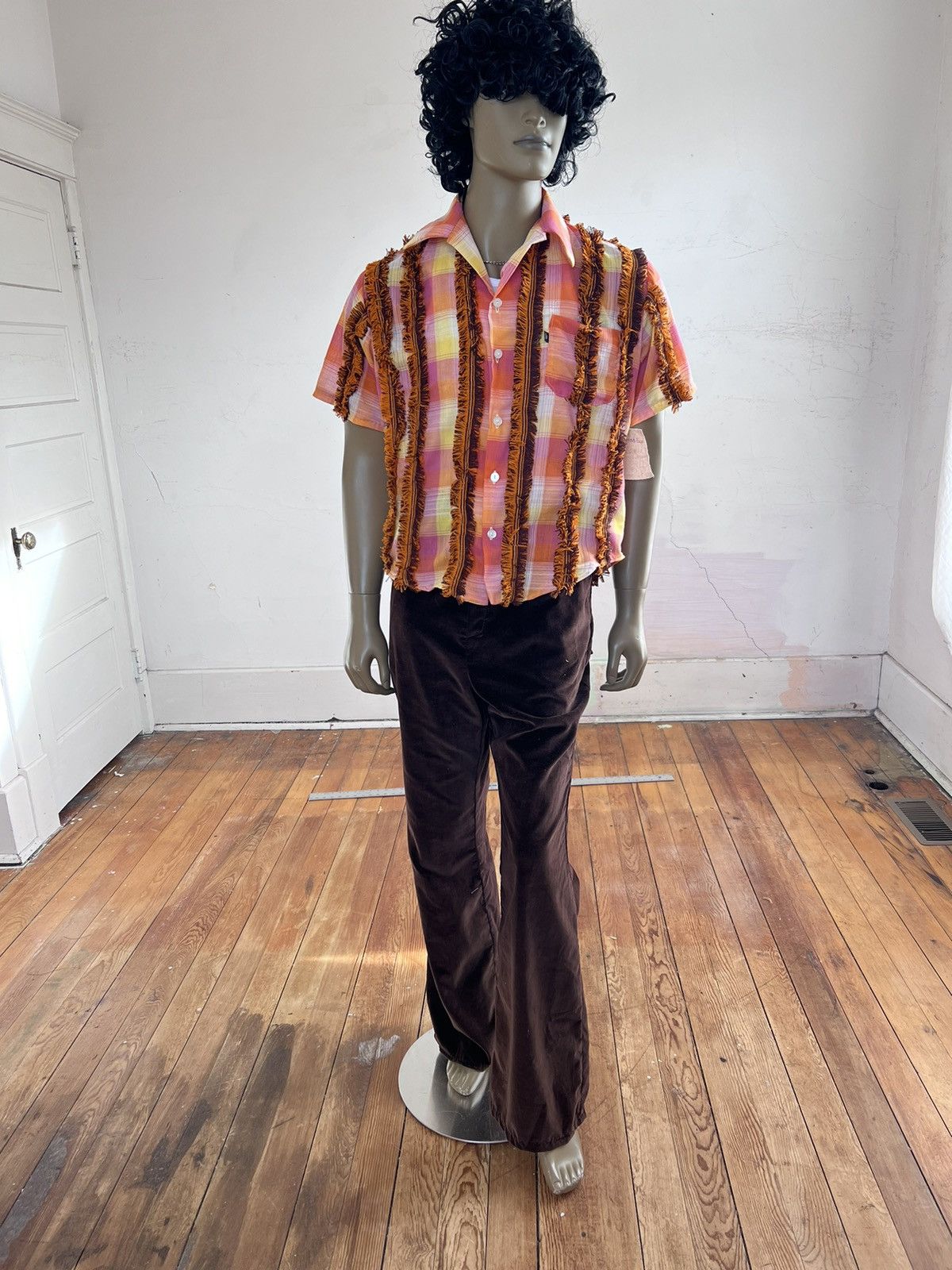 Designer Men’s Embellished Plaid Shirt by A Herman USA L Size US L / EU 52-54 / 3 - 6 Thumbnail